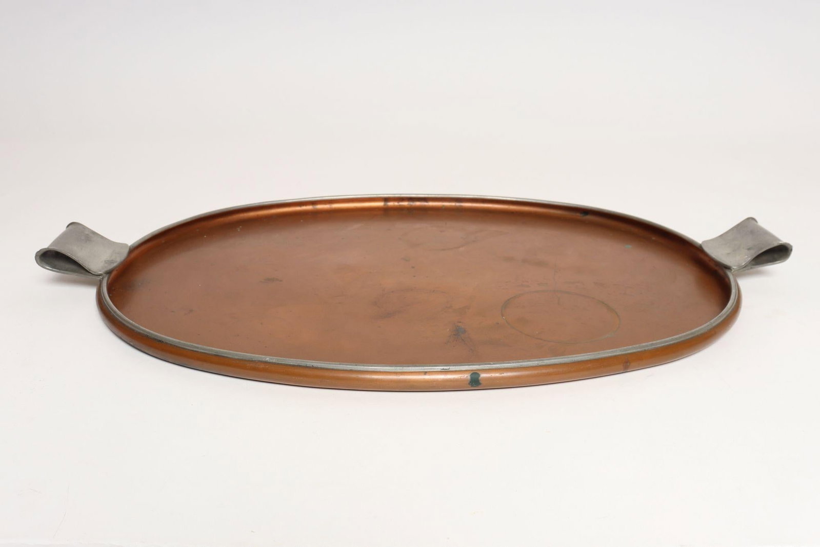Large Mexican Arts and Crafts Copper and Silver-Plate Serving Tray by Tane - 5