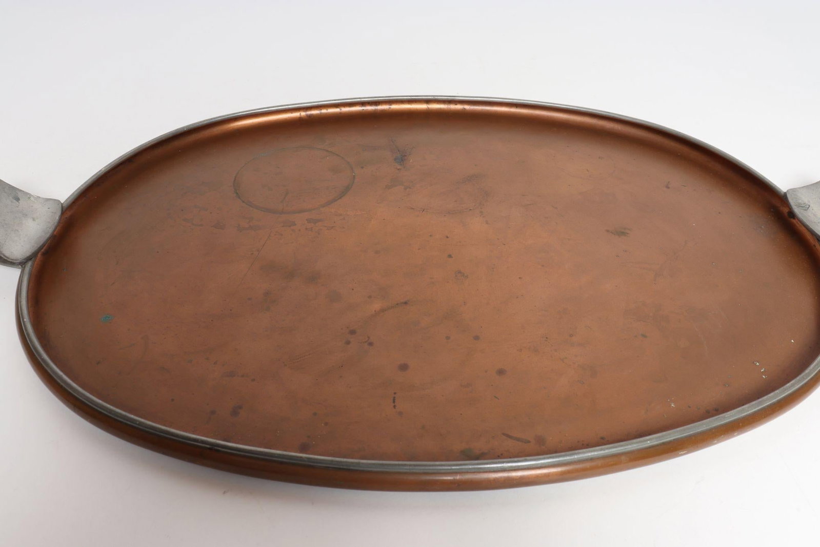 Large Mexican Arts and Crafts Copper and Silver-Plate Serving Tray by Tane - 9
