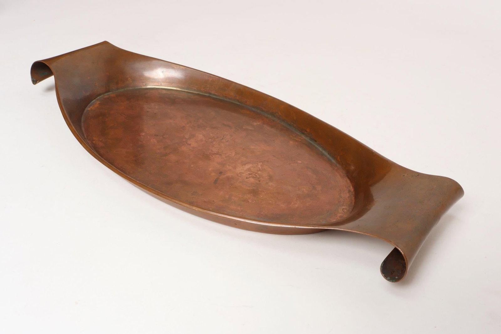 Sculptural Arts and Crafts Copper Gondola Oval Tray Attributed to w.a.s. Benson - 5