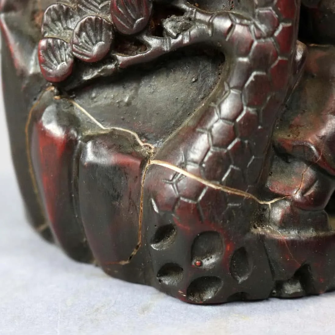 Antique Chinese Carved-In-Relief Resin Genre Scene Libation Cup - 9
