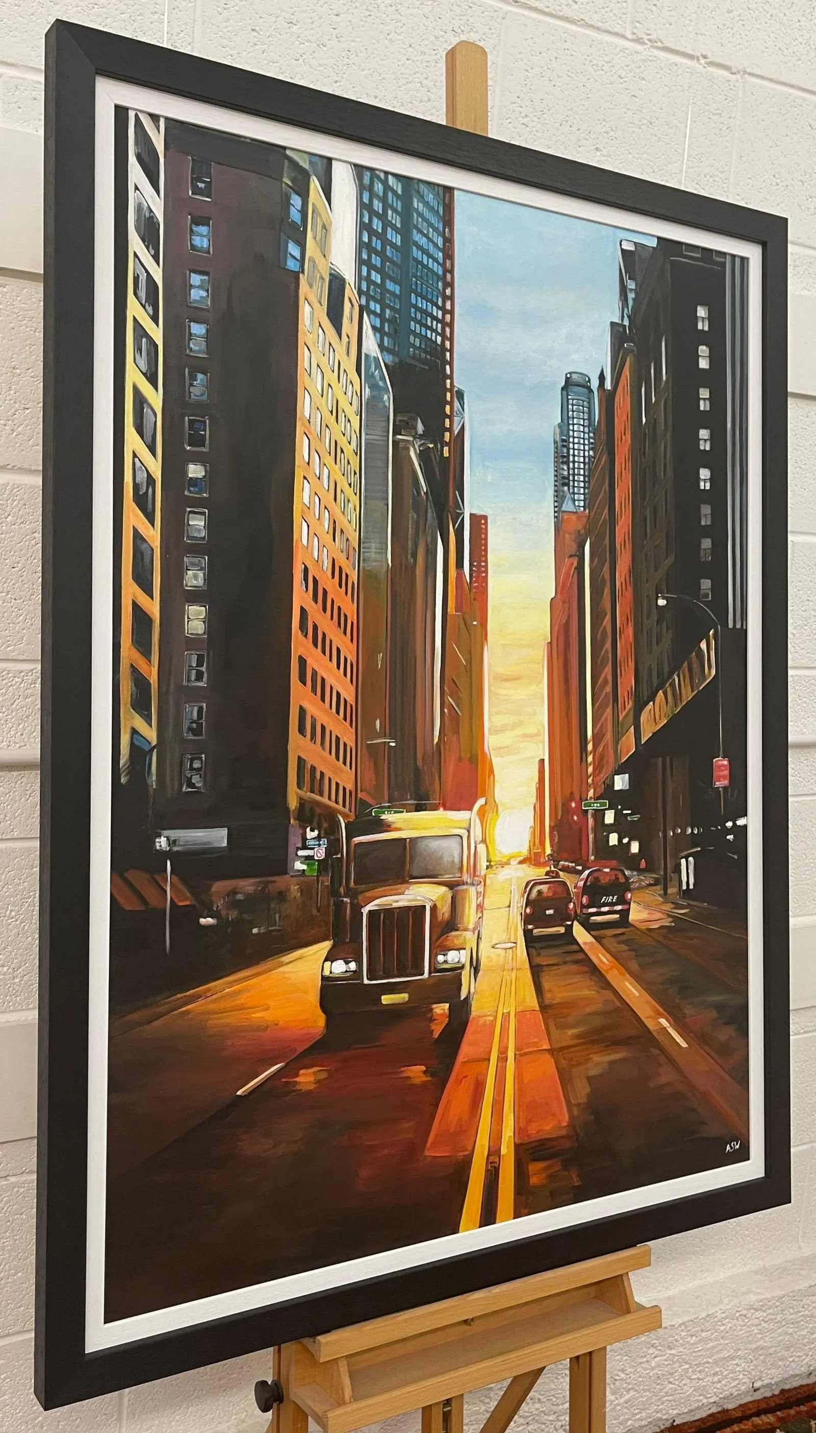 Manhattan Henge Truck New York City Sunset by Contemporary British Urban Landscape Artist - 12