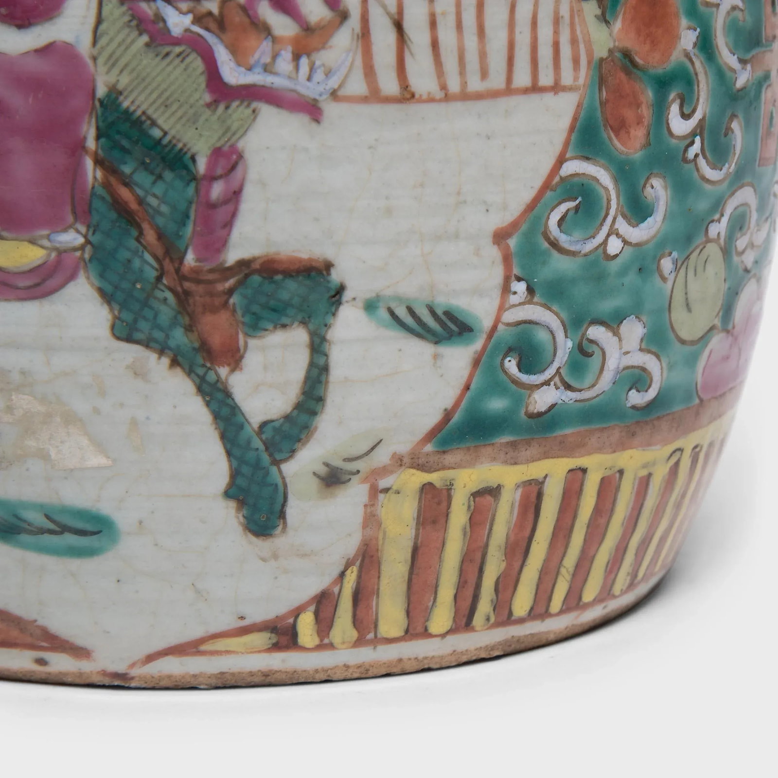 Antique Chinese Enamelware Teapot With Mythical Qilin - 9