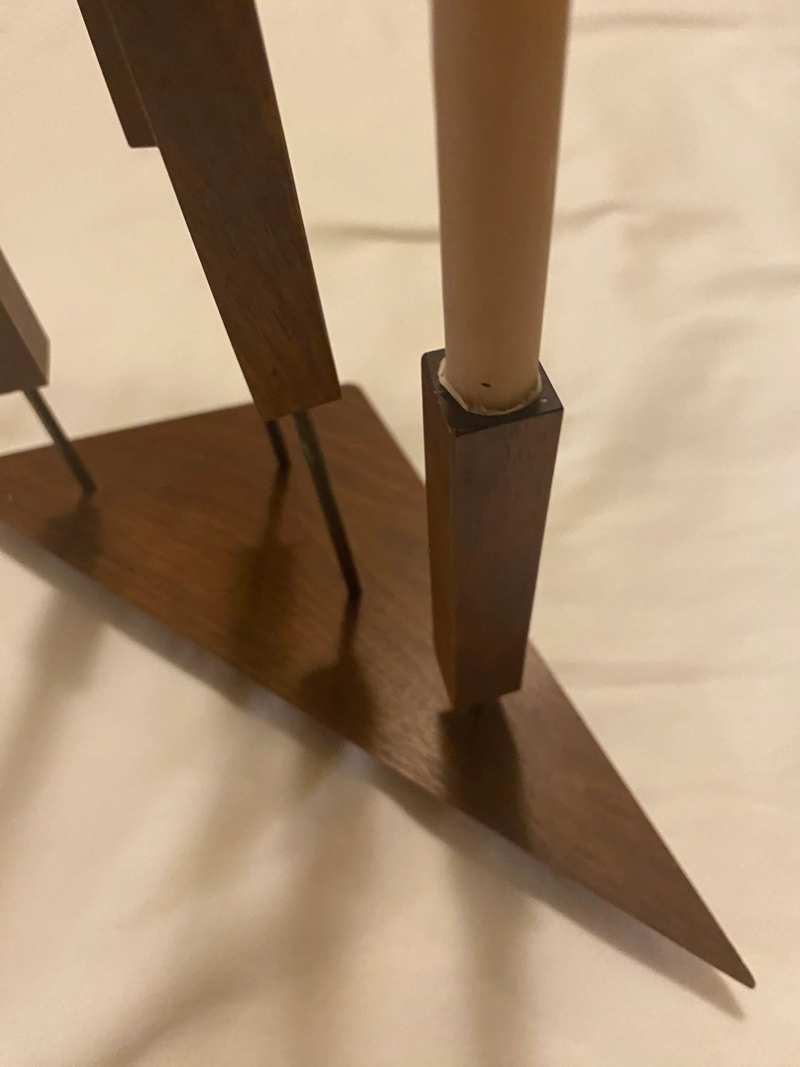Pair of Swedish Teak Candle Holders - 11