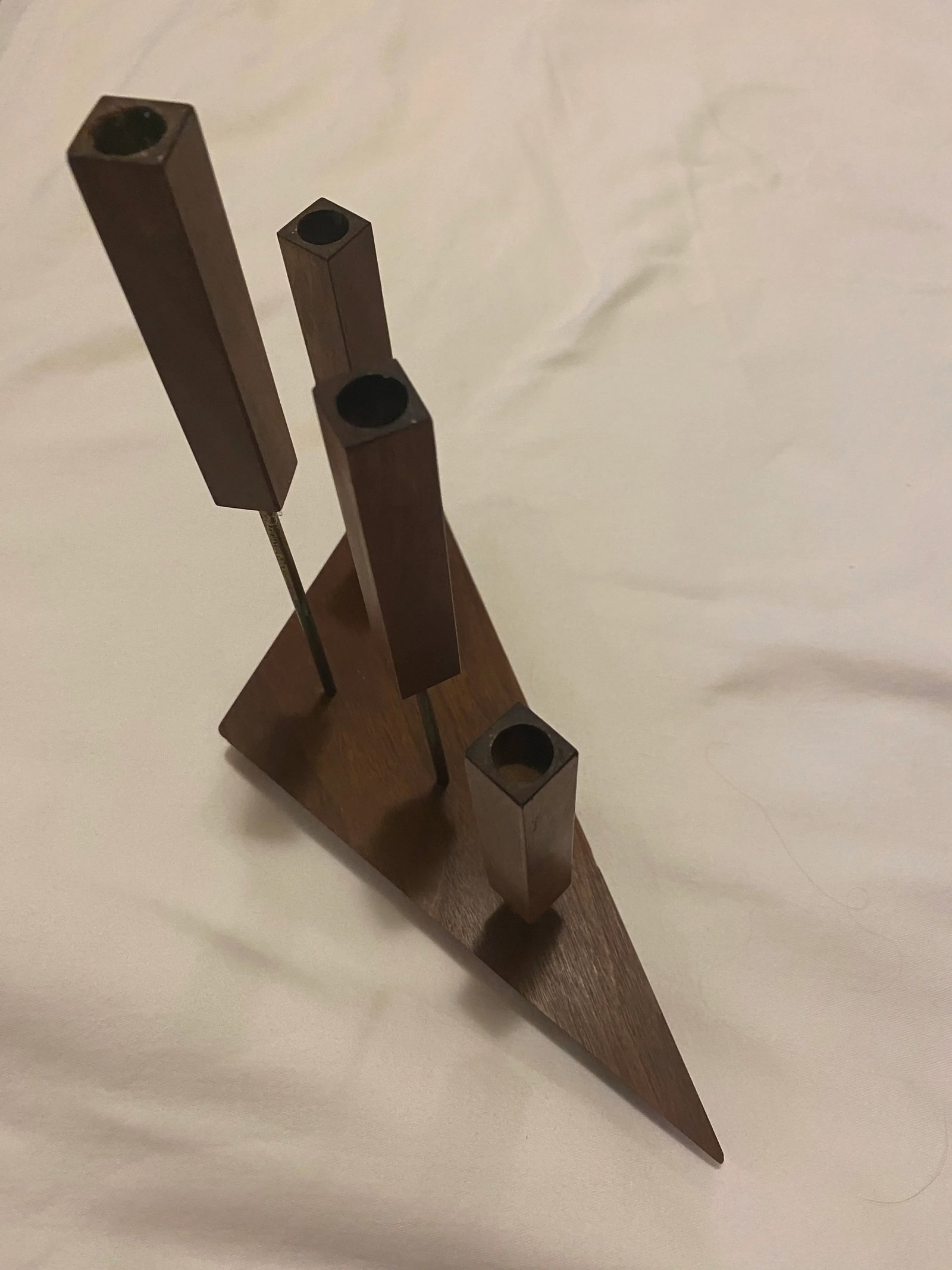 Pair of Swedish Teak Candle Holders - 4