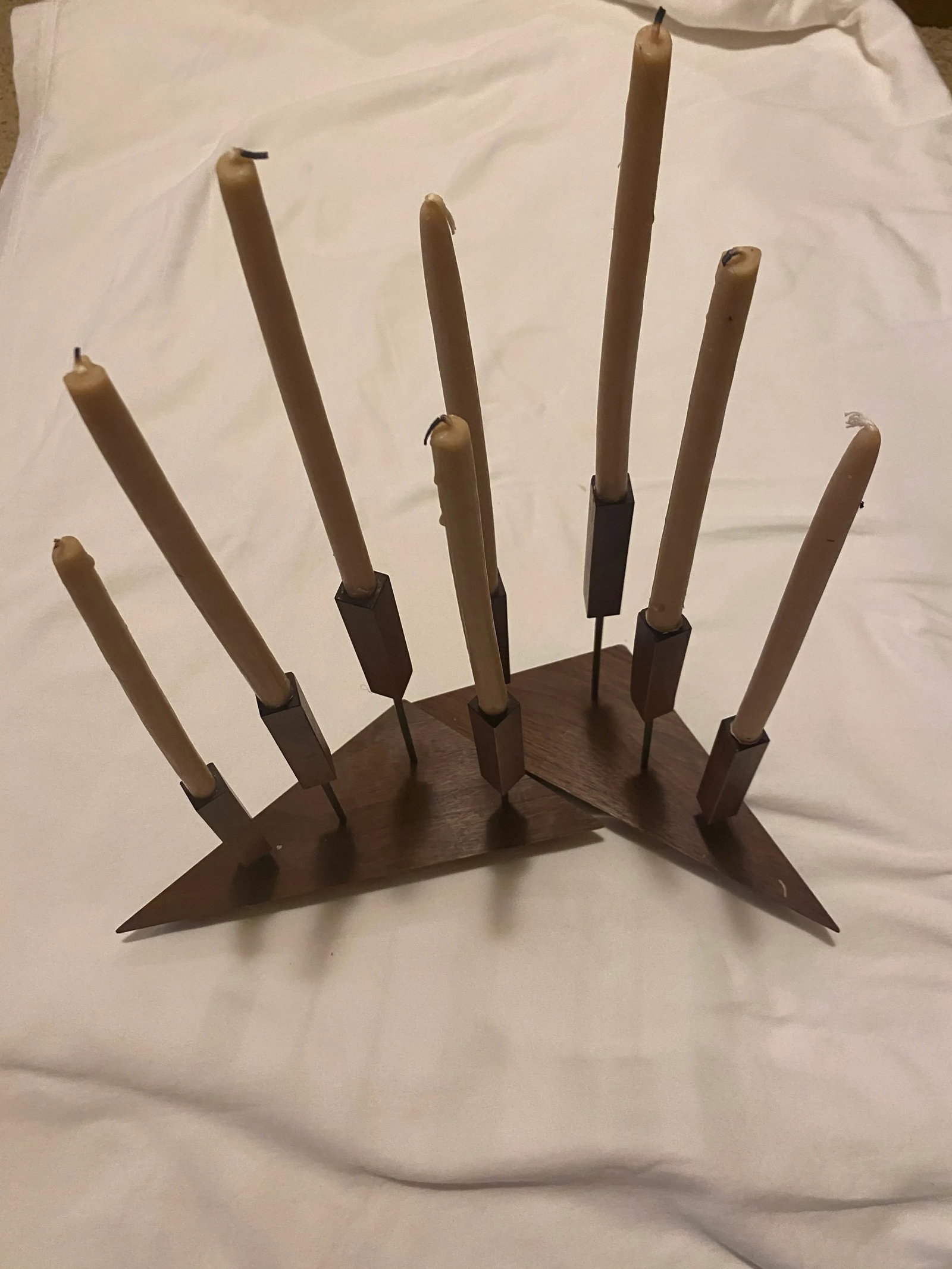 Pair of Swedish Teak Candle Holders - 8