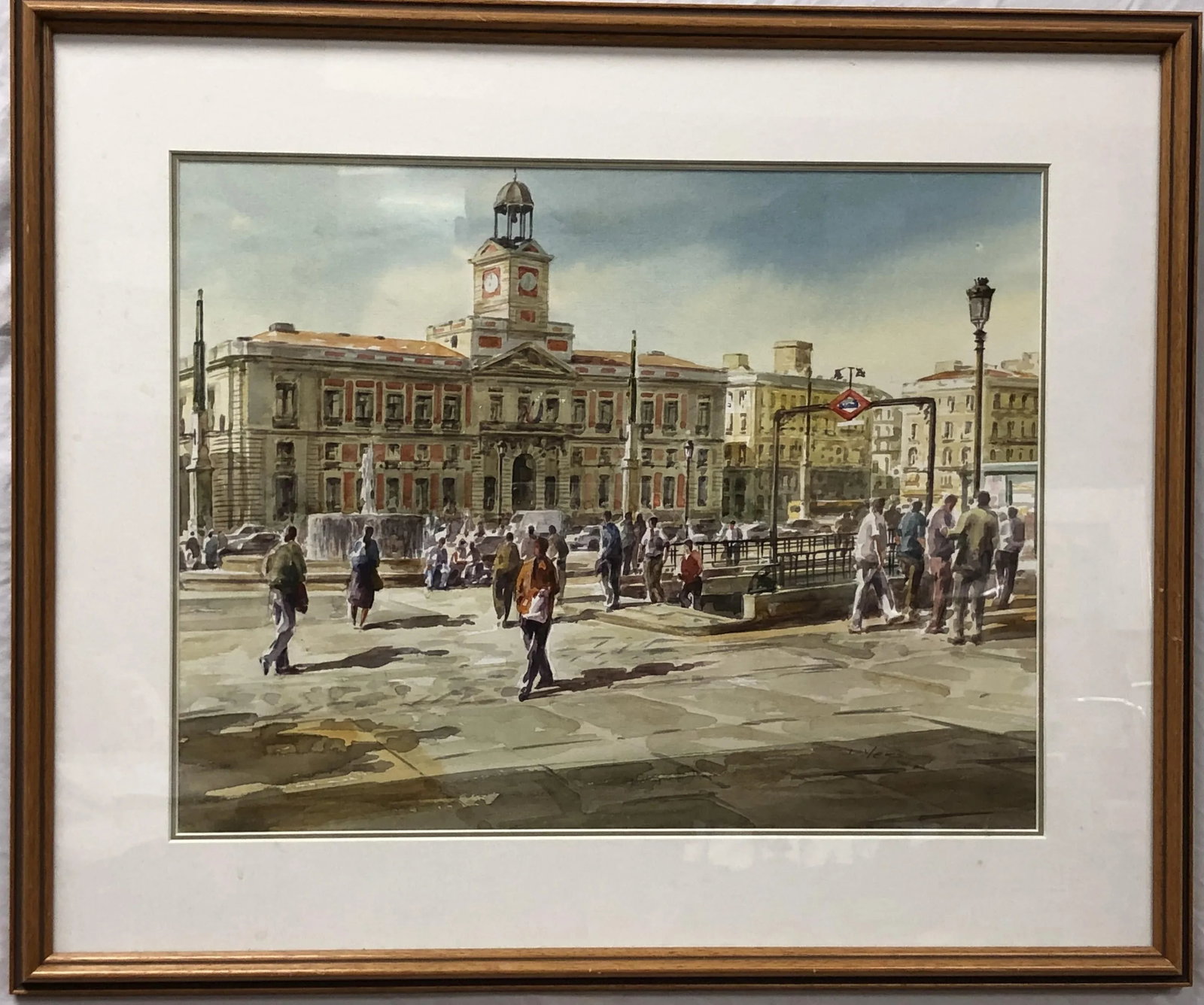 Puerta Del Sol Original Watercolor 1991 Signed on the Bottom, Framed - 3