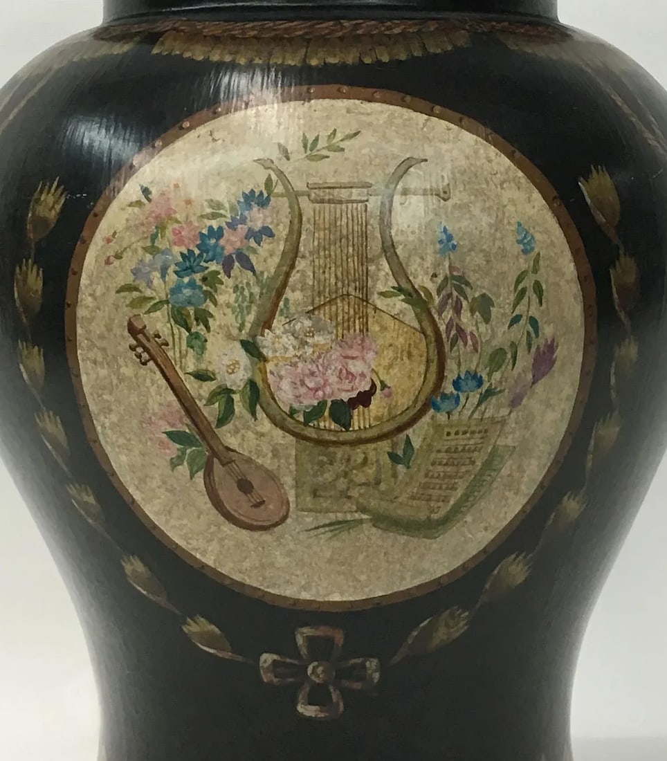 Late 20th Century Black Porcelain Temple Jar Lamp - 4