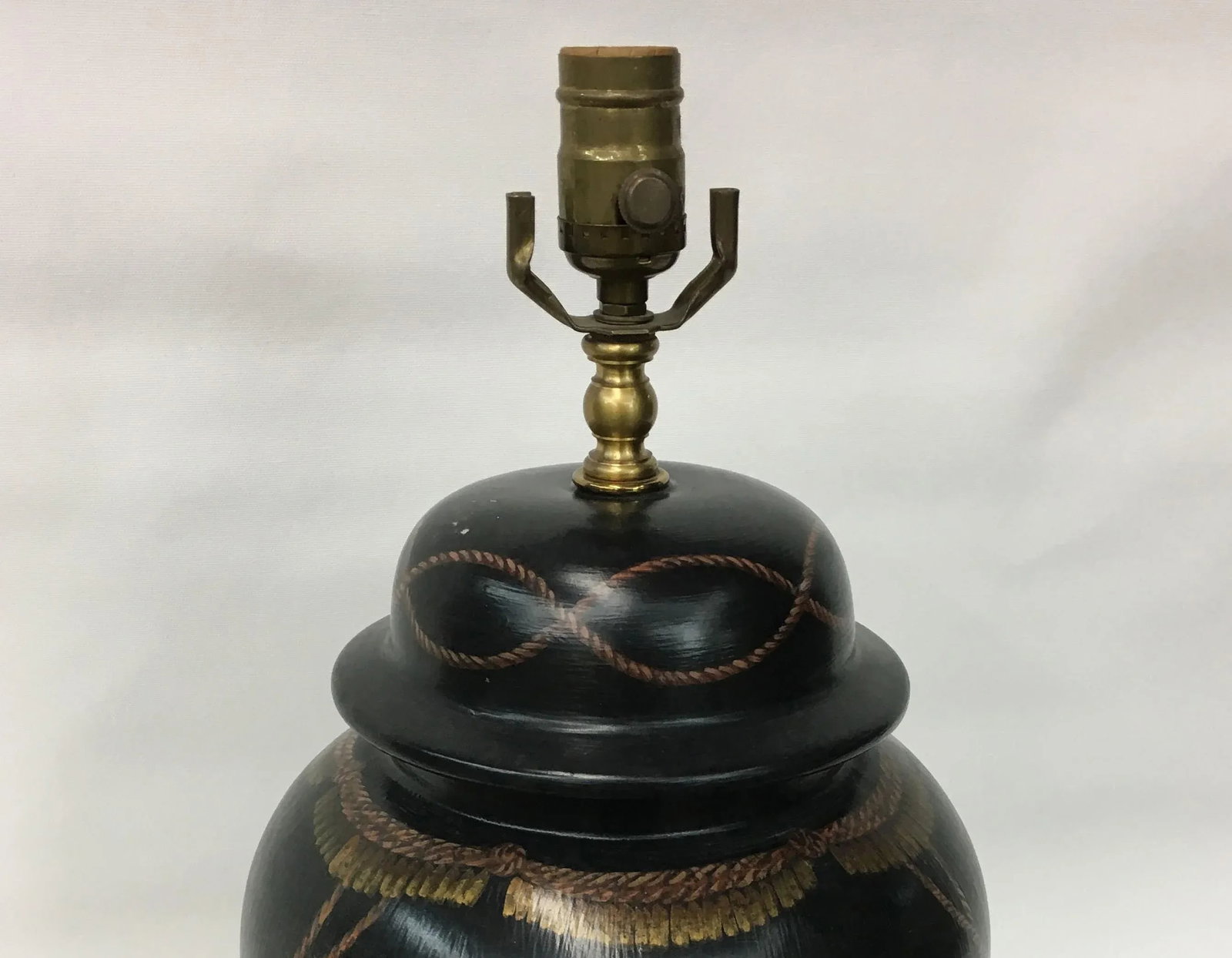 Late 20th Century Black Porcelain Temple Jar Lamp - 6