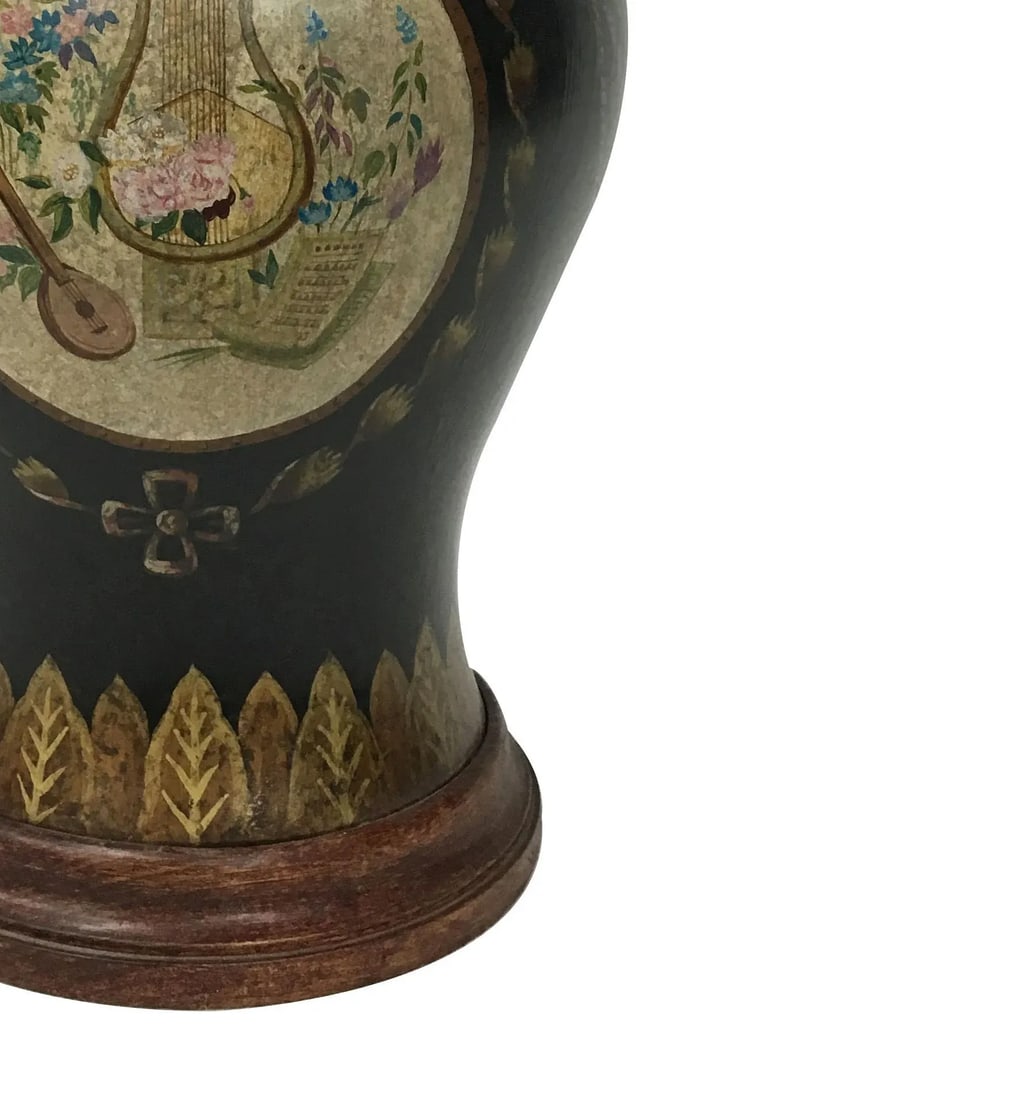 Late 20th Century Black Porcelain Temple Jar Lamp - 7