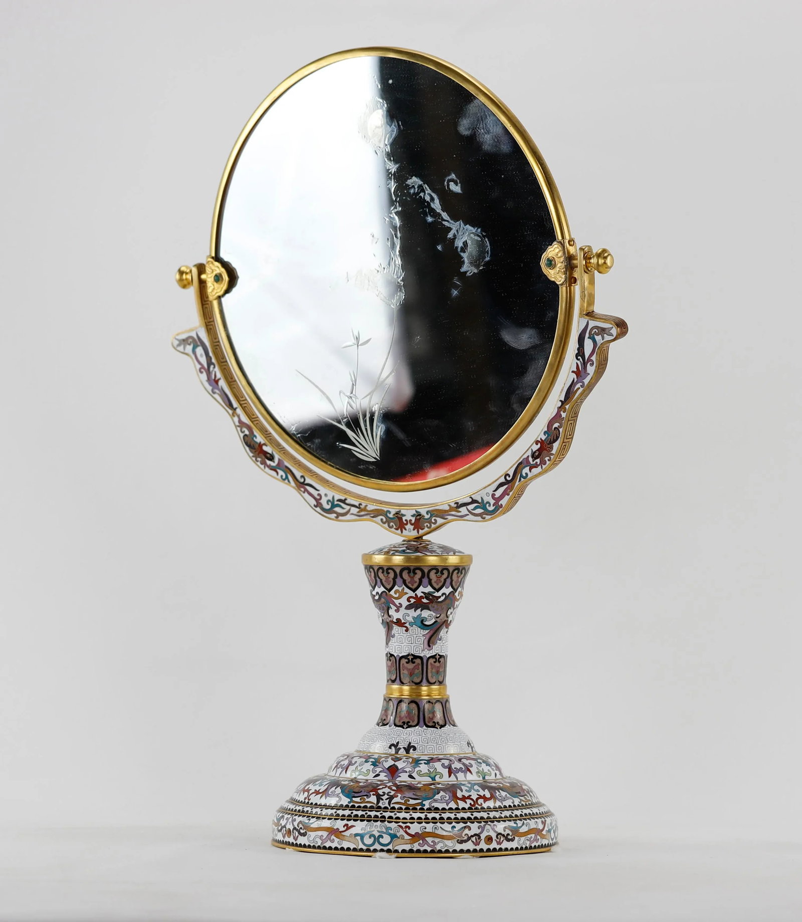 Early 20th Century Large Chinese Cloisonné Double Sided Mirror - 2