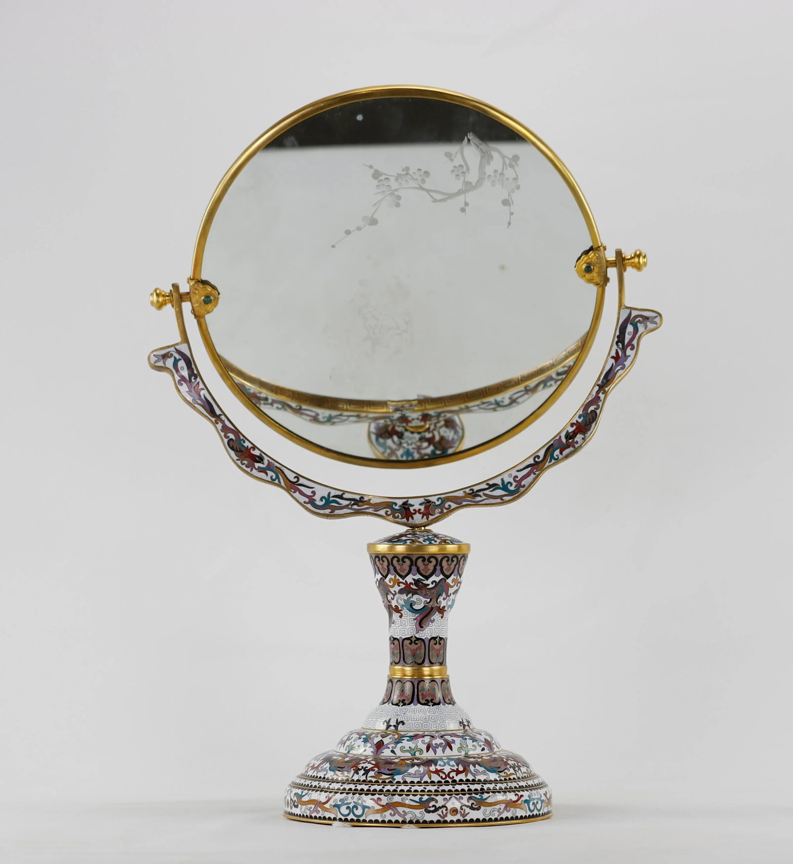 Early 20th Century Large Chinese Cloisonné Double Sided Mirror - 7