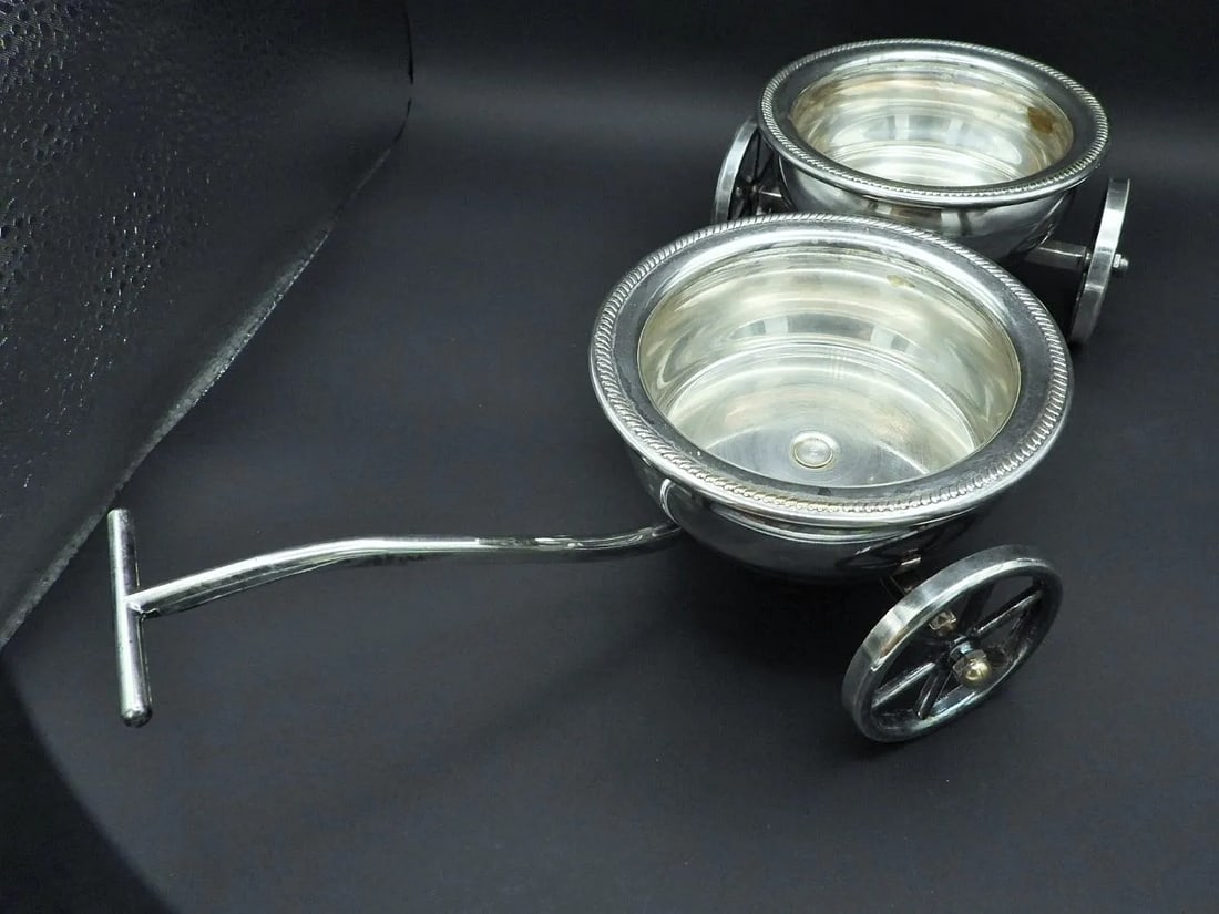 Antique Sheffield Silver Plate Twin Wine Wagon Coasters 1820 Georgian Style - 4
