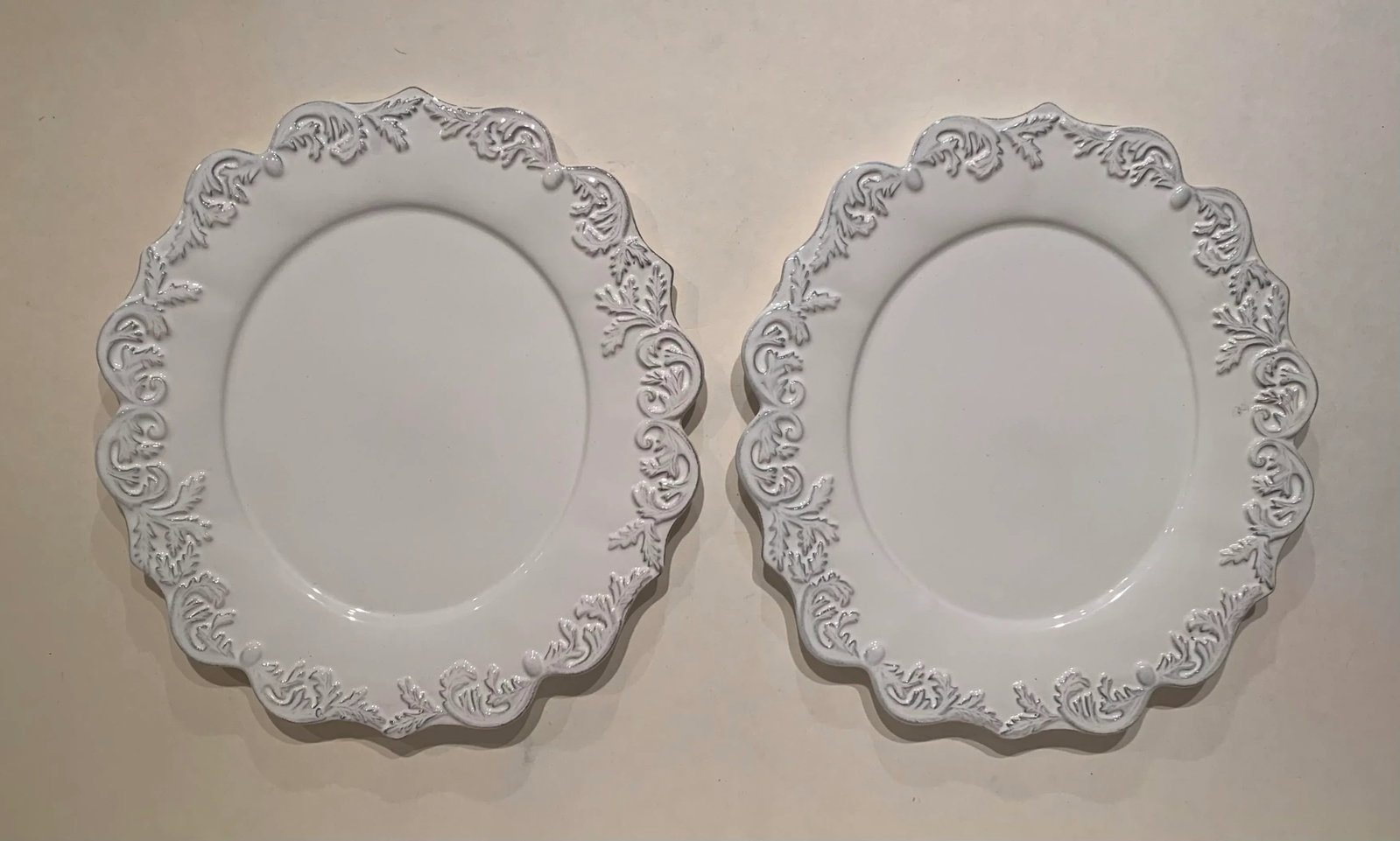 Vintage Scalloped Serving Plates, Set of 2 - 11