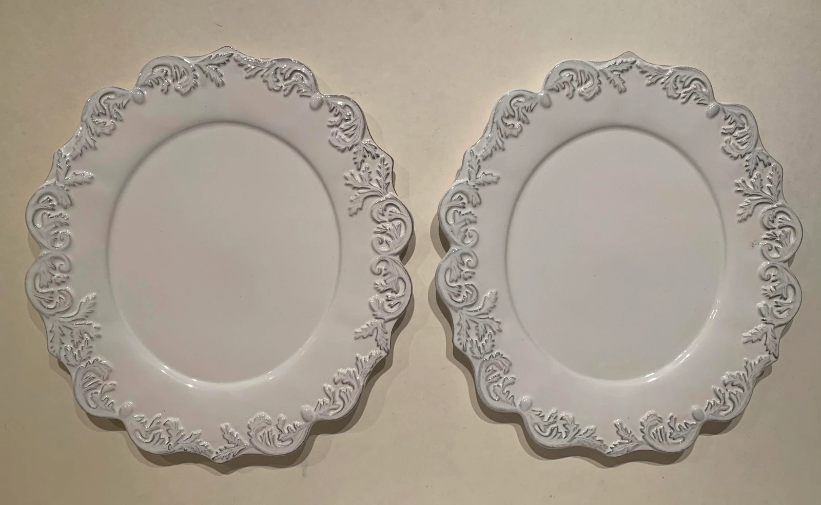 Vintage Scalloped Serving Plates, Set of 2 - 2