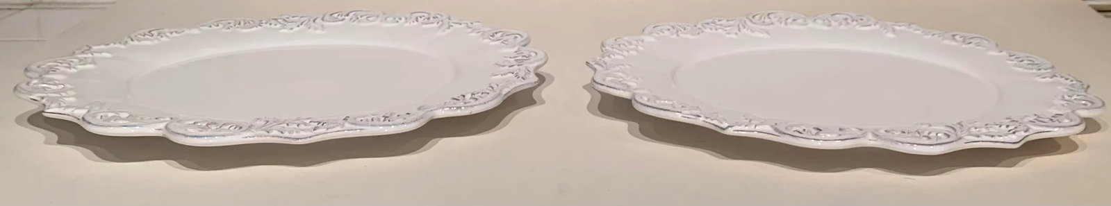 Vintage Scalloped Serving Plates, Set of 2 - 3