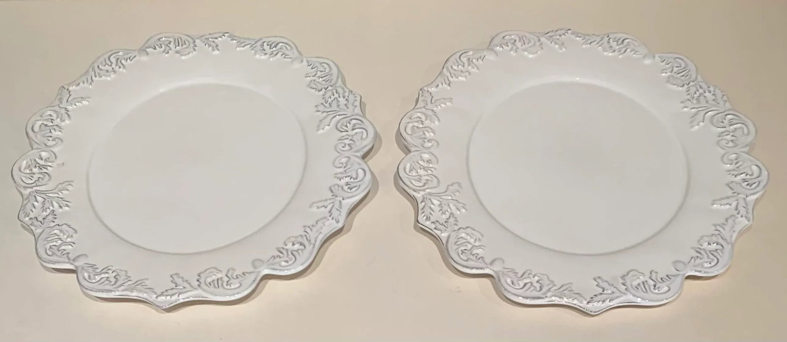Vintage Scalloped Serving Plates, Set of 2 - 4