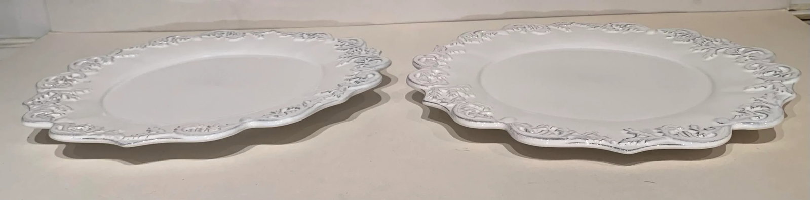 Vintage Scalloped Serving Plates, Set of 2 - 5
