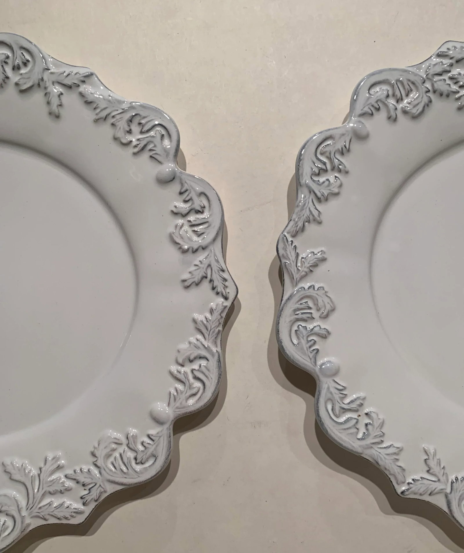 Vintage Scalloped Serving Plates, Set of 2 - 6