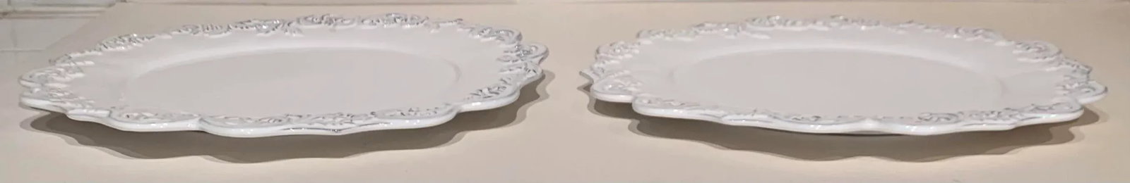 Vintage Scalloped Serving Plates, Set of 2 - 7
