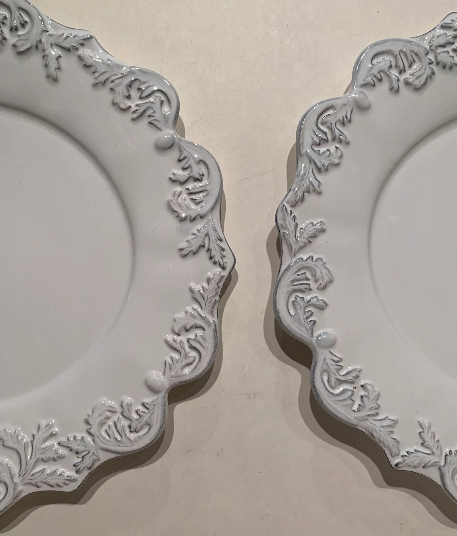 Vintage Scalloped Serving Plates, Set of 2 - 9