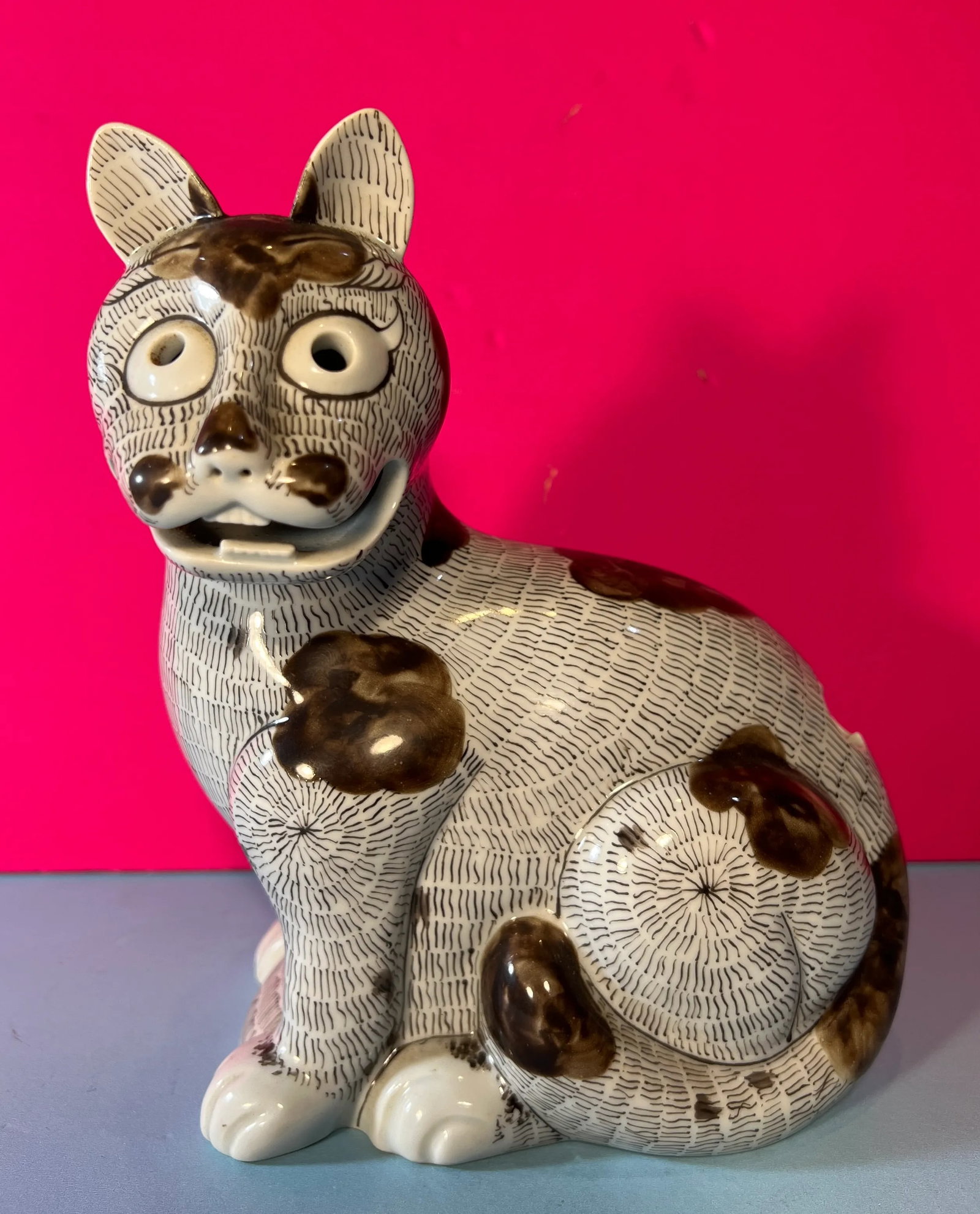 Rockefeller Collection Mottahedeh Porcelain Cat - 8