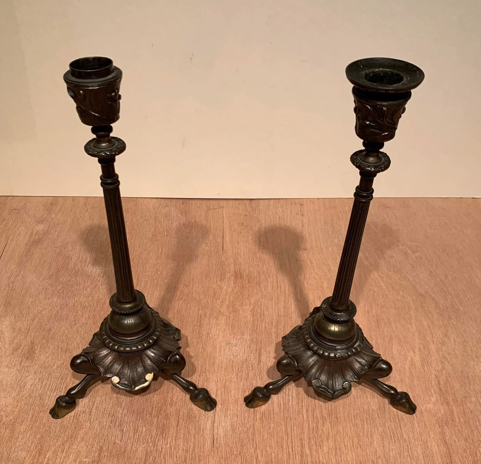Vintage Brass Candlesticks- a Pair - 12