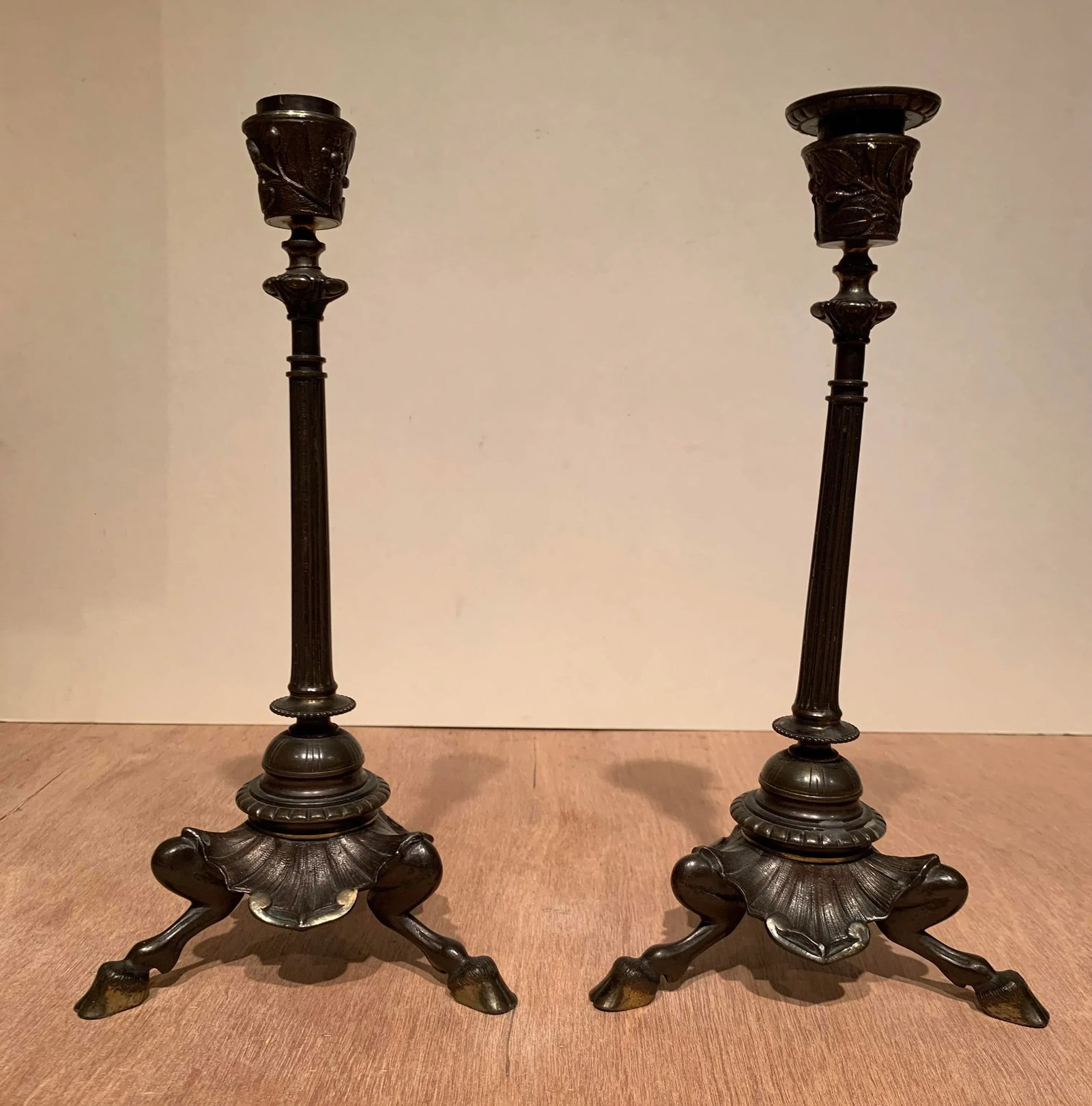 Vintage Brass Candlesticks- a Pair - 13
