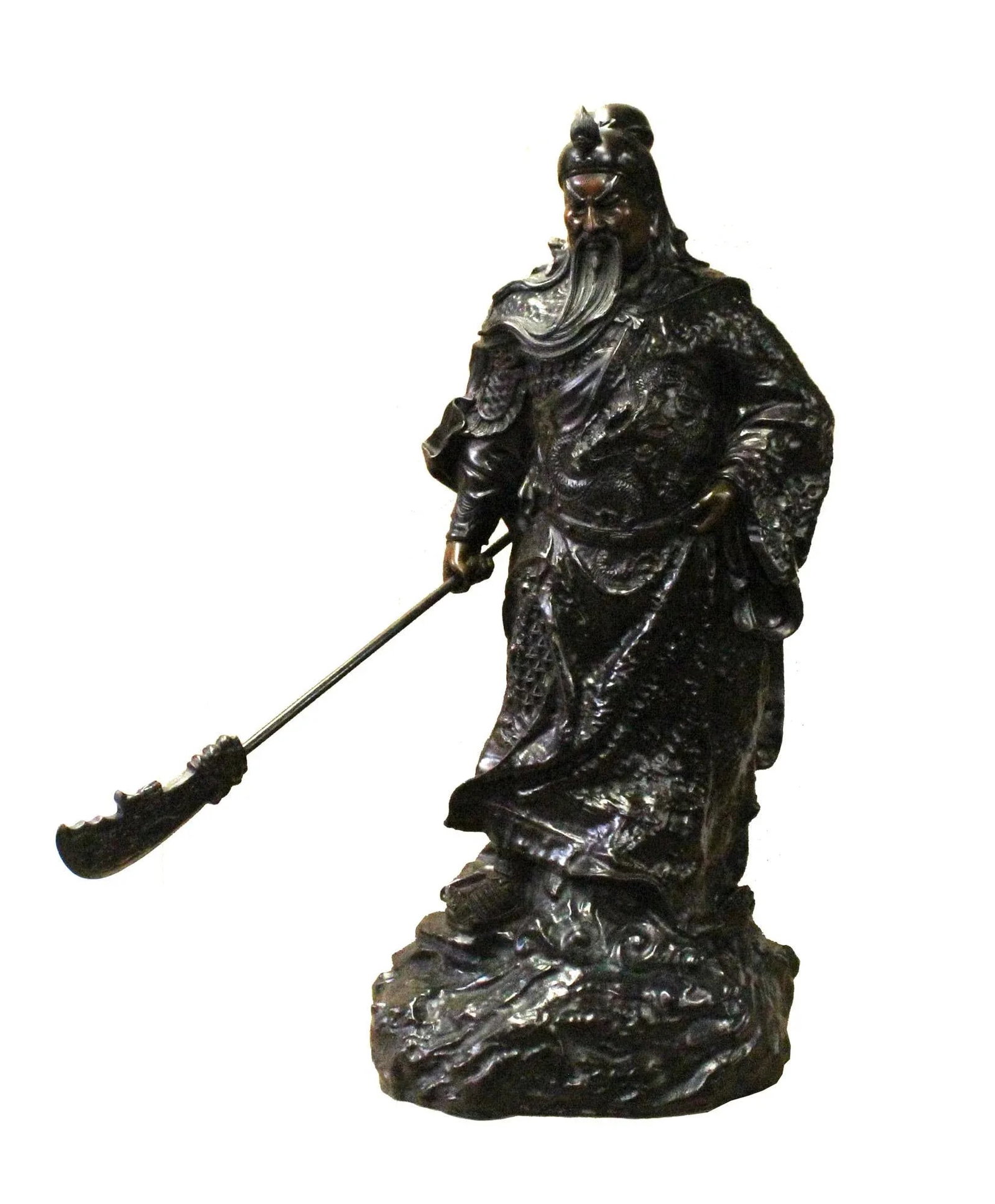 Chinese Handmade Metal Bronze General Quan Statue - 8