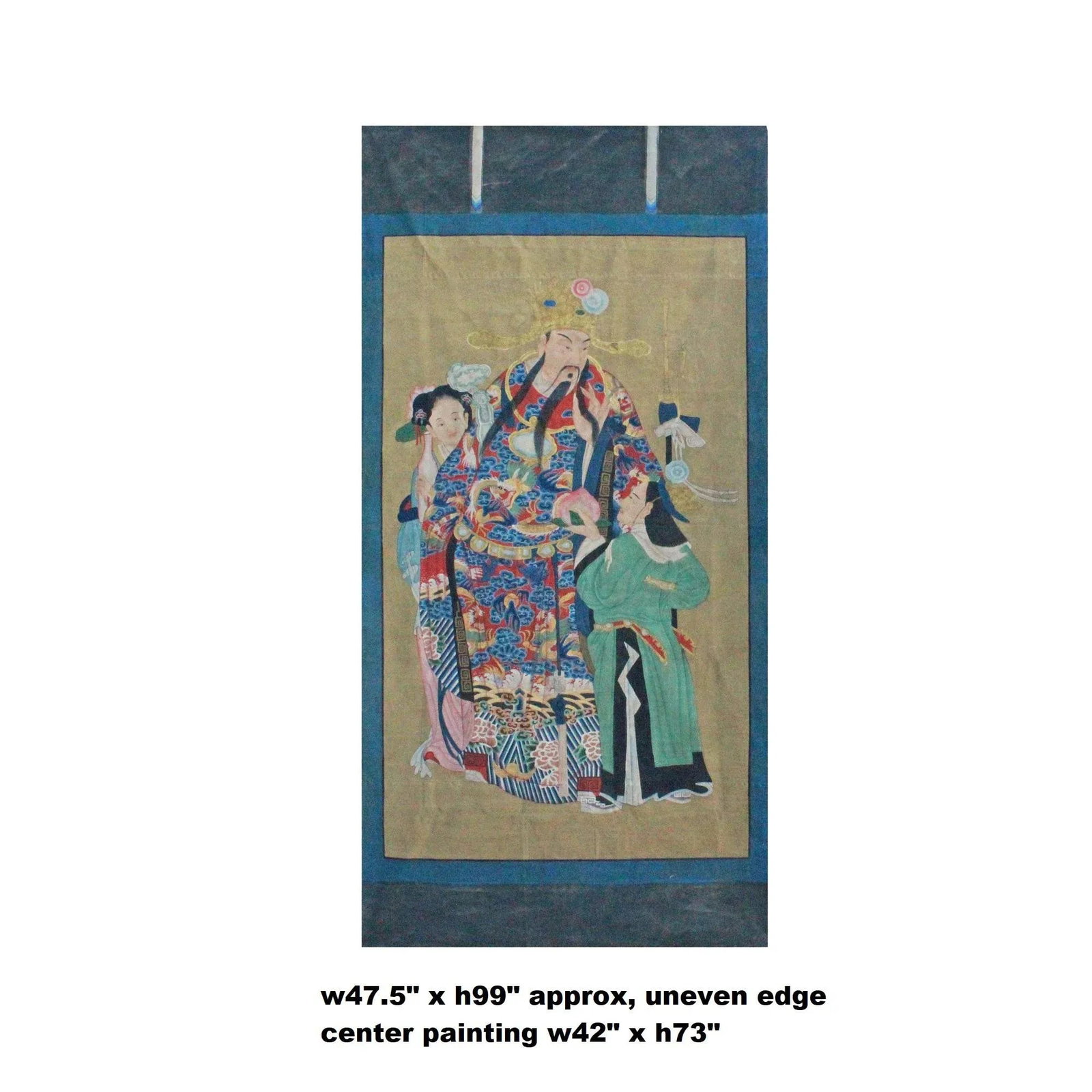 Chinese Large Canvas Color Ink God of Fortune Painting Art - 2