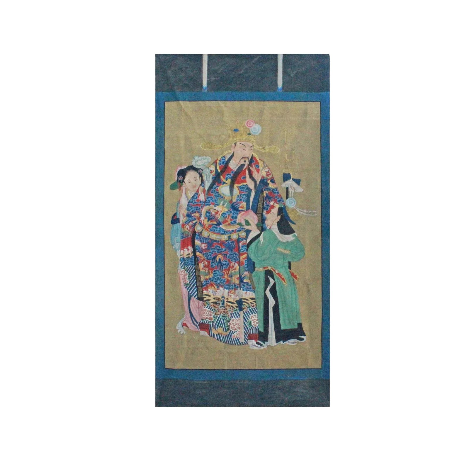 Chinese Large Canvas Color Ink God of Fortune Painting Art - 8