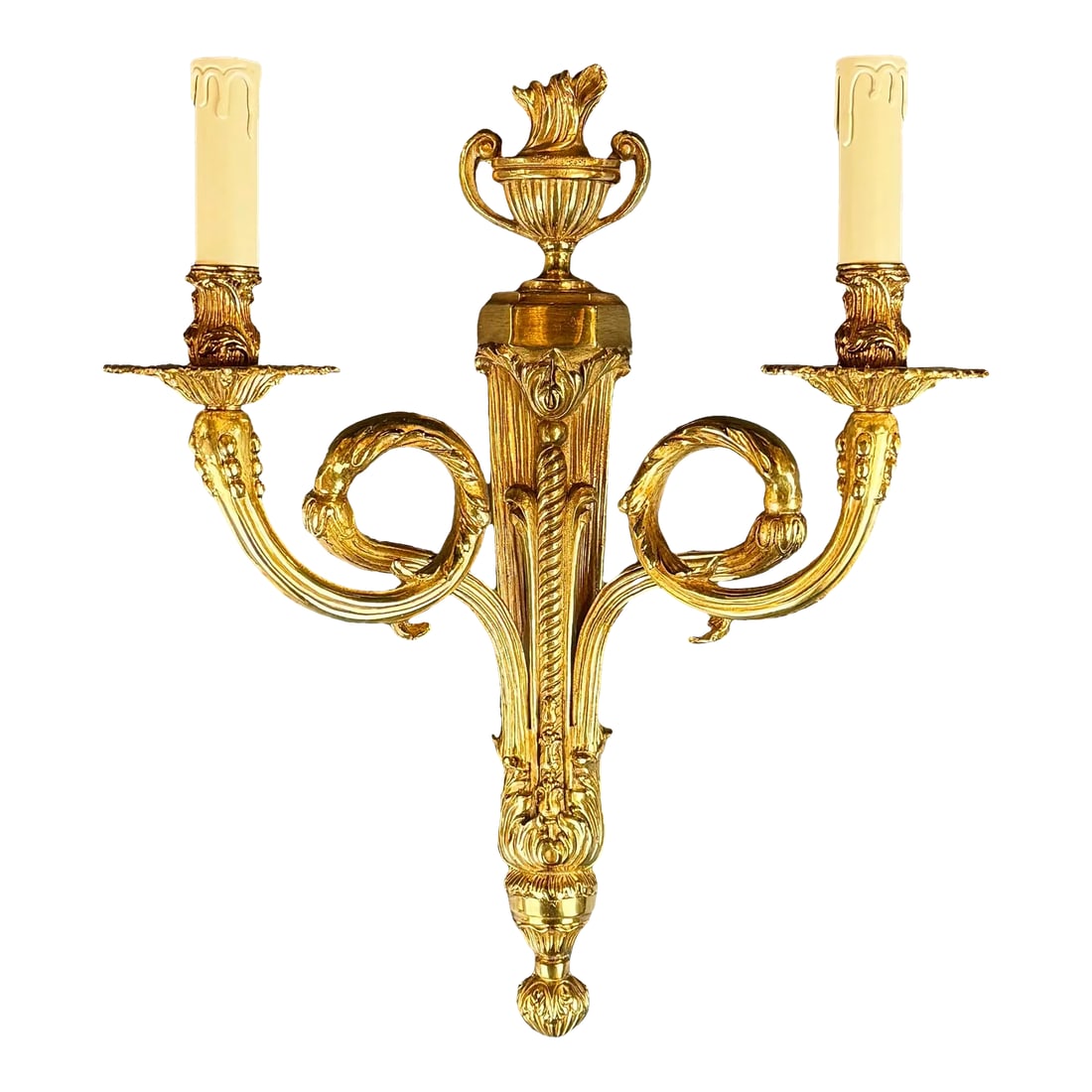 21st Century Brass Wall Lamp Large Art Deco Tradition Gold Circle Whirl (1 of 8)