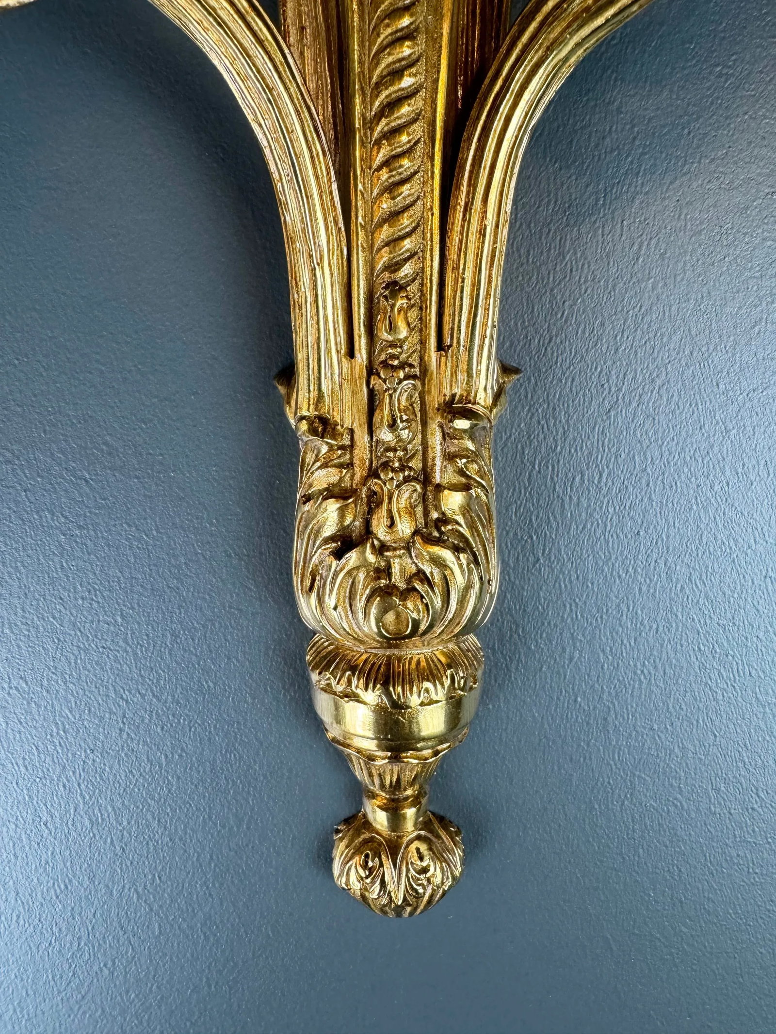 21st Century Brass Wall Lamp Large Art Deco Tradition Gold Circle Whirl - 6