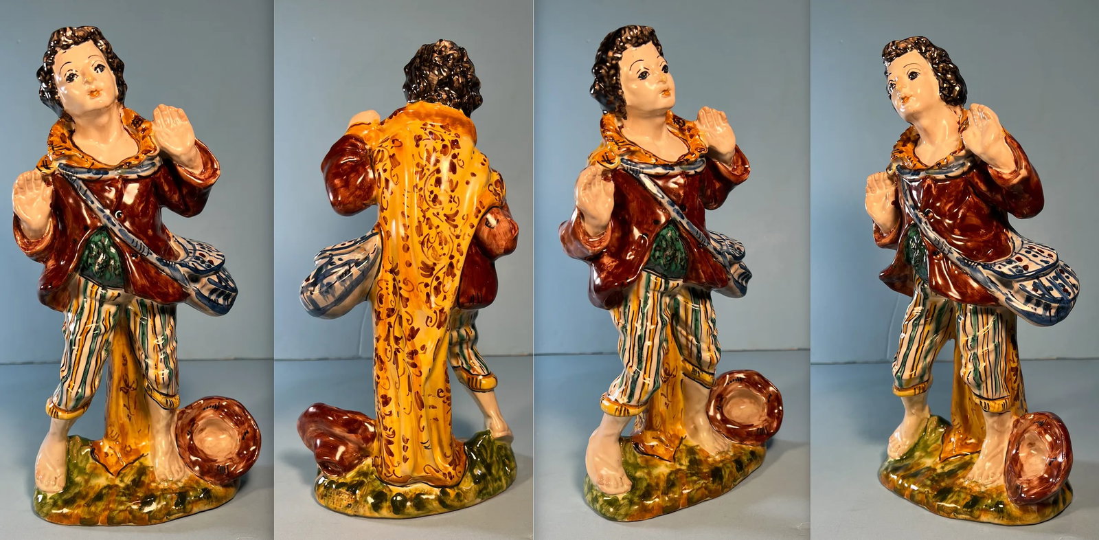 Gulino Caltagirone Sicily Majolica Figurine Set of 6 - 7
