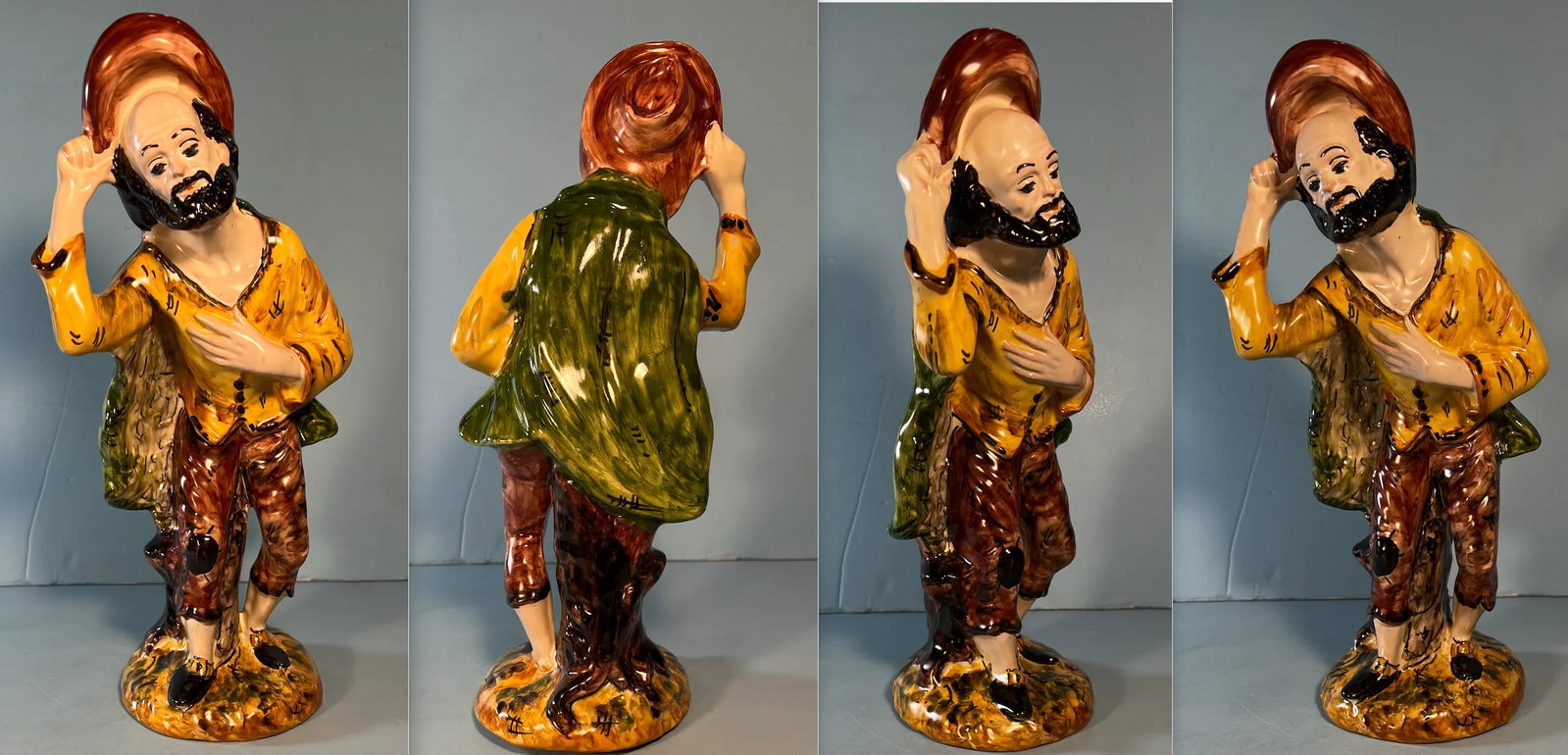 Gulino Caltagirone Sicily Majolica Figurine Set of 6 - 9