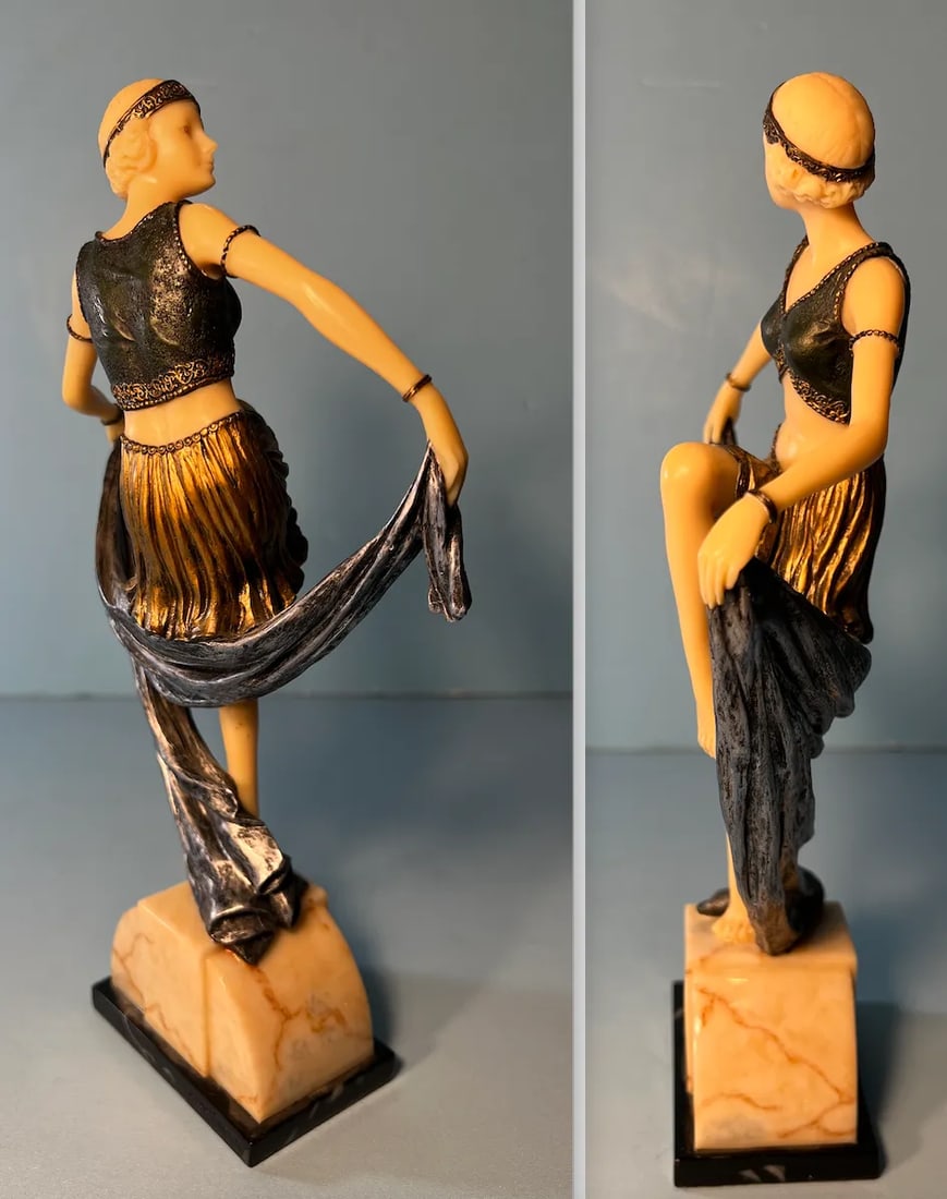 Art Deco Ivorine Figurine Dancers - a Pair - 10