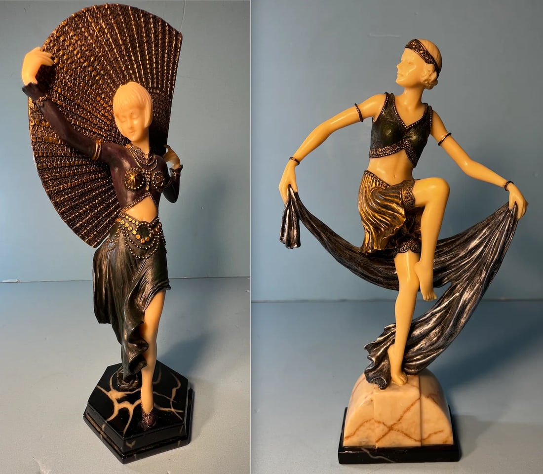 Art Deco Ivorine Figurine Dancers - a Pair - 11