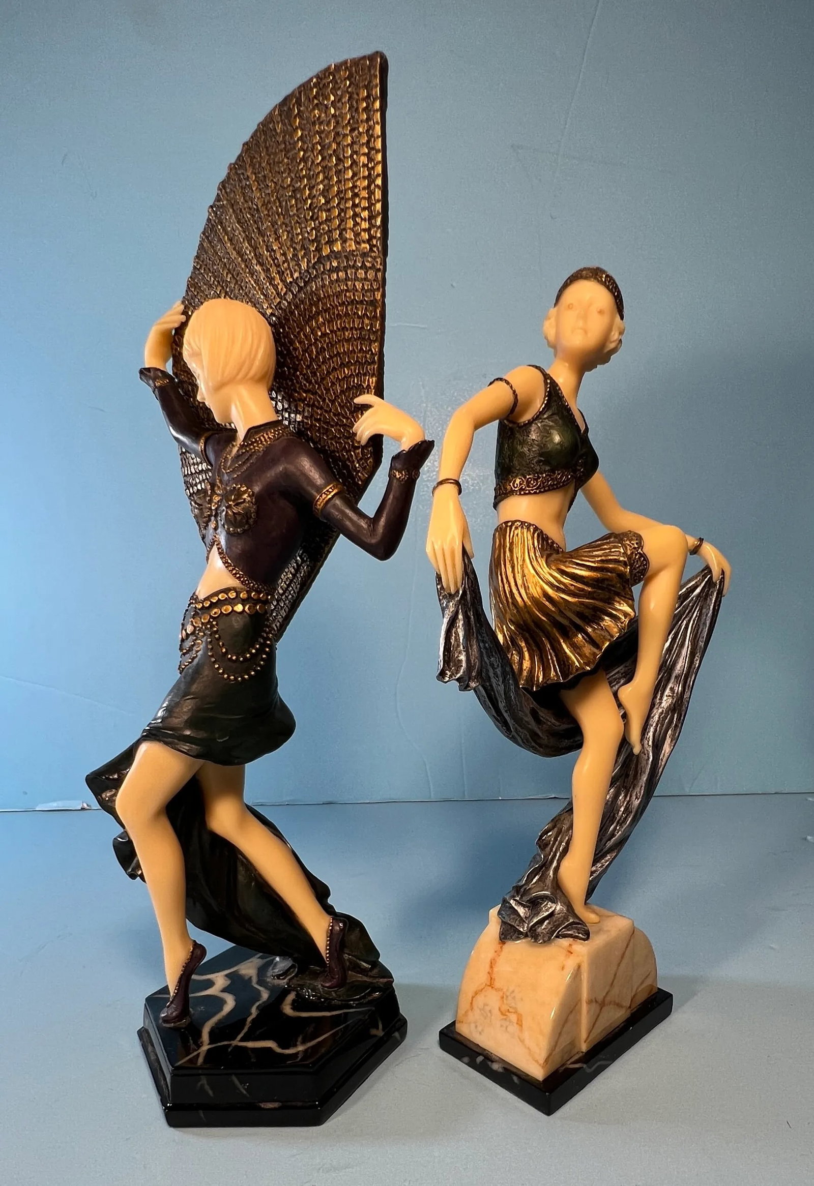 Art Deco Ivorine Figurine Dancers - a Pair - 2