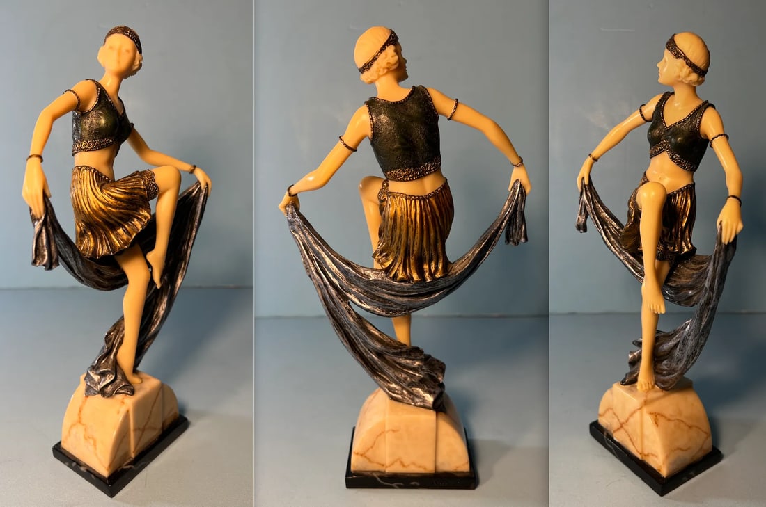 Art Deco Ivorine Figurine Dancers - a Pair - 8