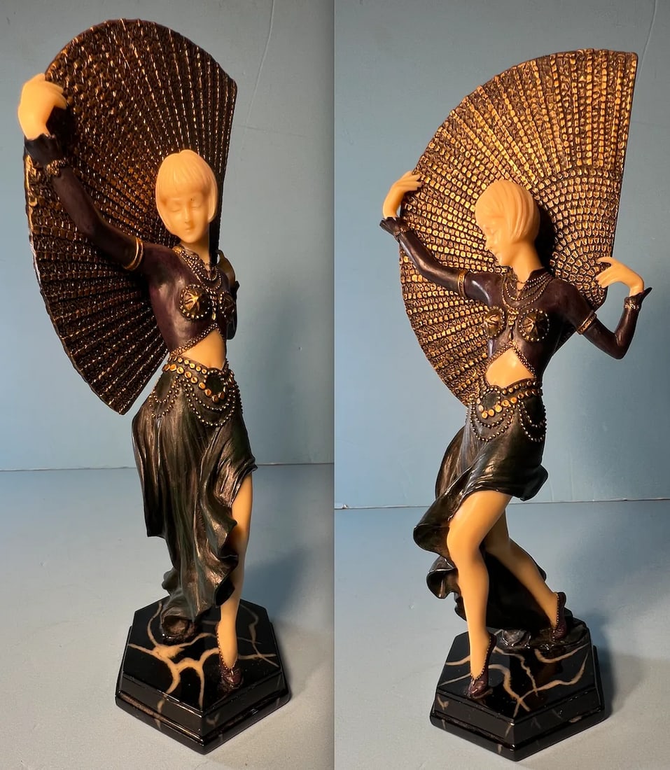 Art Deco Ivorine Figurine Dancers - a Pair - 9