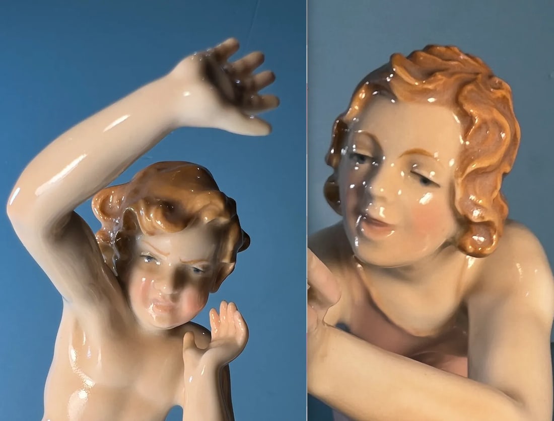 Karl Ens Figurine Mother Child Beach - 3