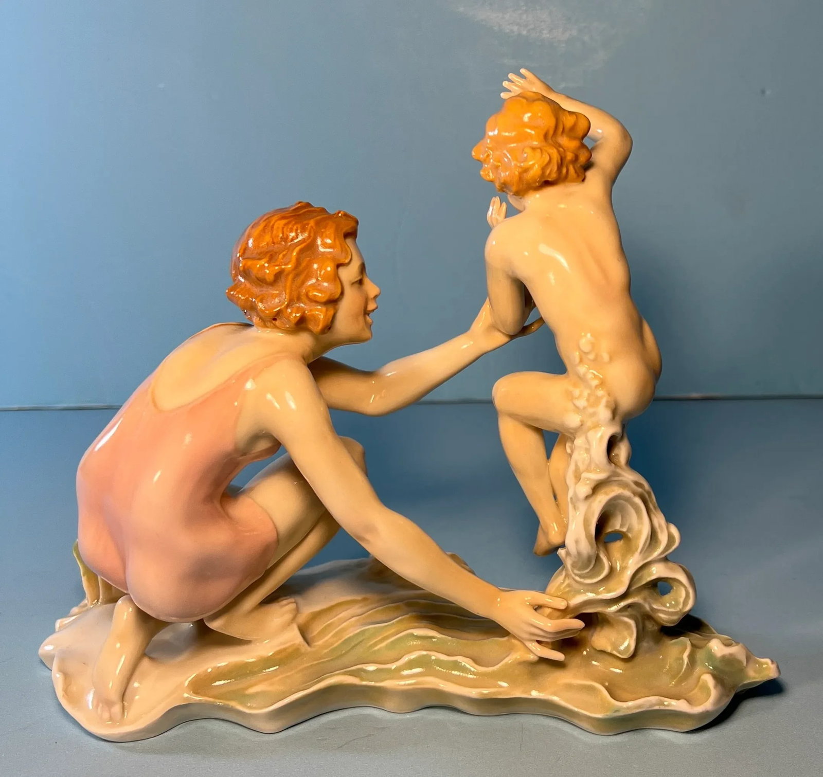 Karl Ens Figurine Mother Child Beach - 7