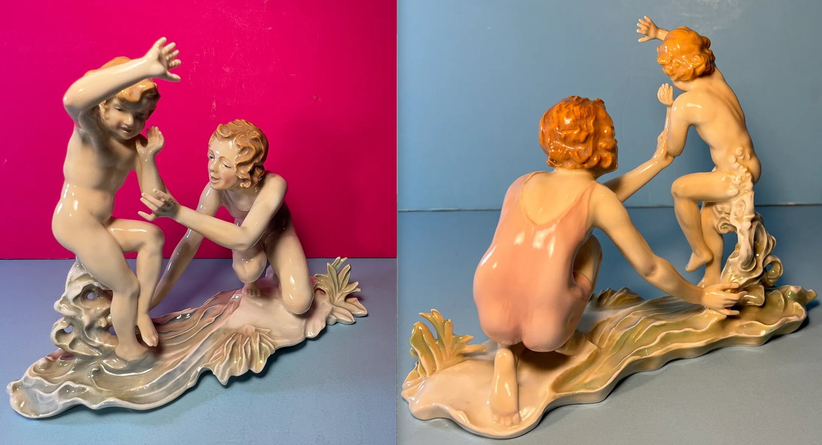 Karl Ens Figurine Mother Child Beach - 8