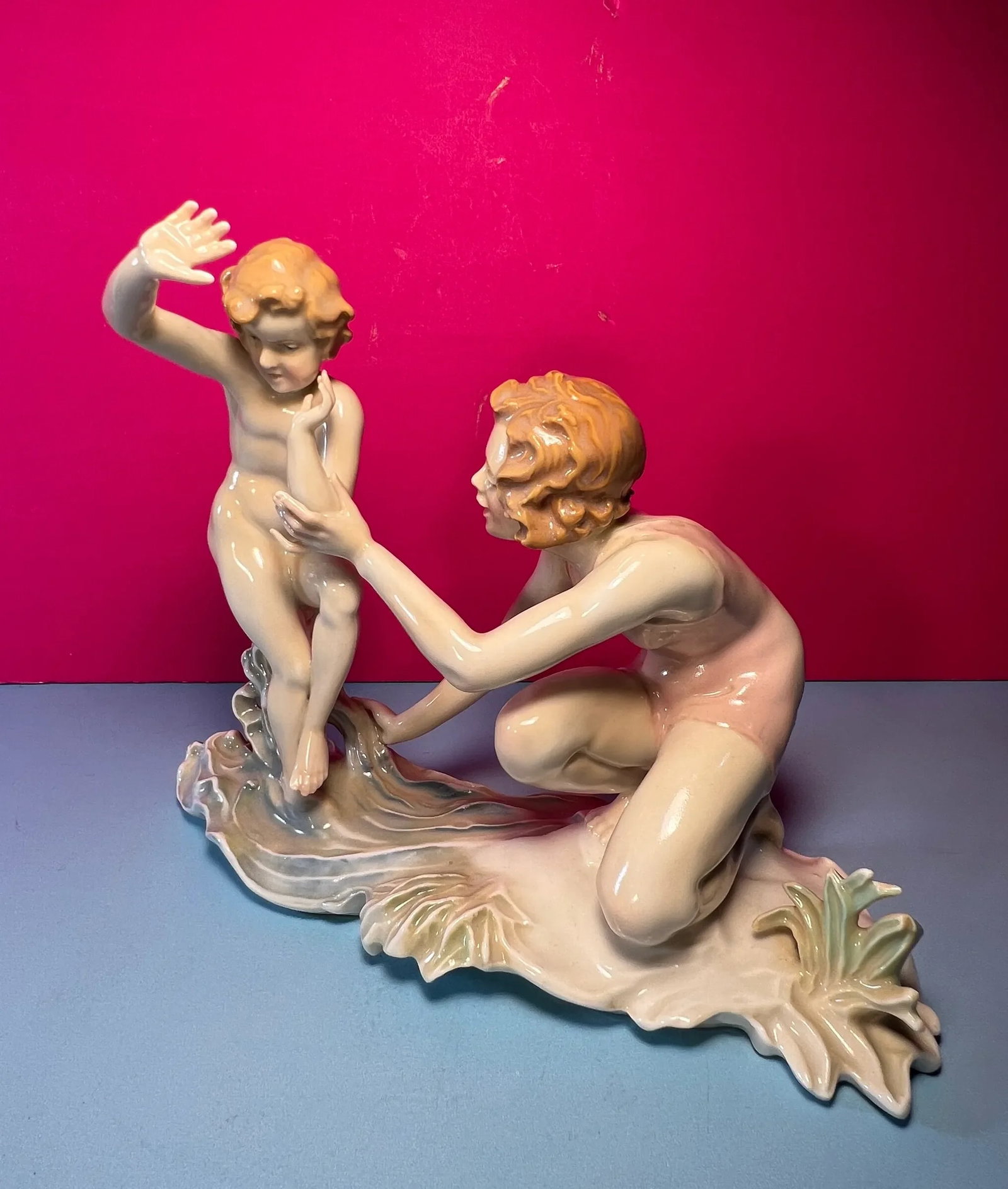 Karl Ens Figurine Mother Child Beach - 9