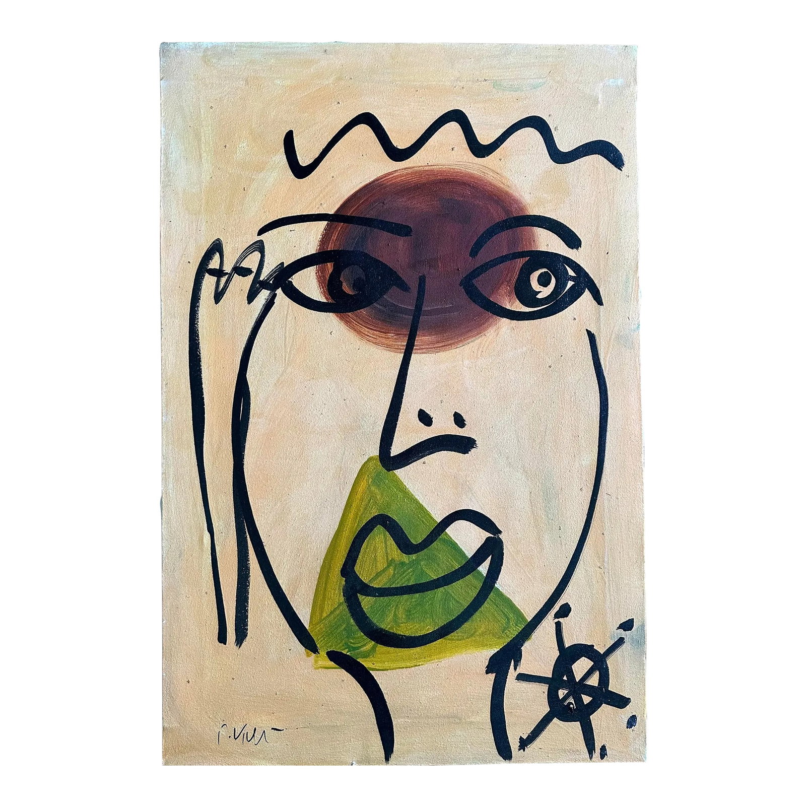 Peter Keil Original Painting - Junge Wilde Collection: Peter Keil is a German artist that focuses primarily on abstract expressionism. Keil painted with some of the greats including Joan Miró, Pablo Picasso and Andy Warhol, to name a few. This is a b