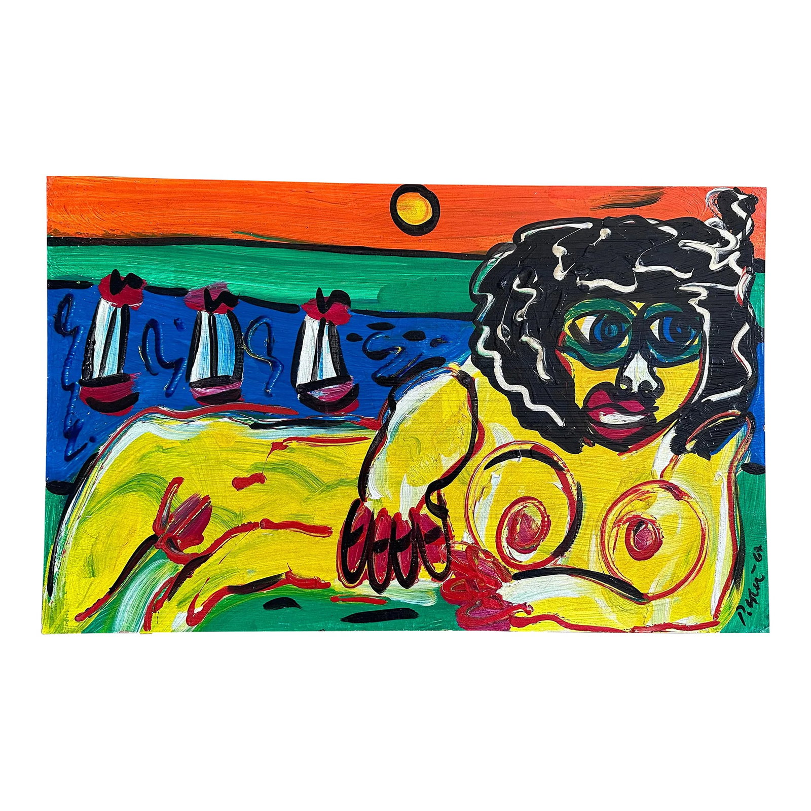 Art Titled Original Painting by Peter Keil, 1967 - Junge Wilde Collection: Peter Keil is a German artist that focuses primarily on abstract expressionism. Keil painted with some of the greats including Joan Miró, Pablo Picasso and Andy Warhol, to name a few. This is a u