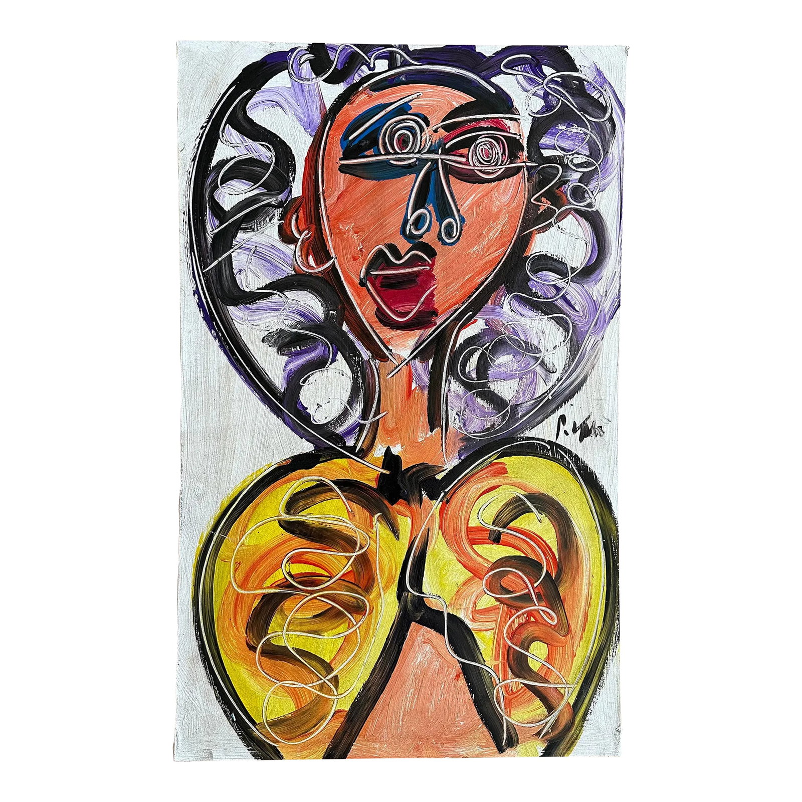 Miro Titled Peter Keil Painting - Junge Wilde Collection: Peter Keil is a German artist that focuses primarily on abstract expressionism. Keil painted with some of the greats including Joan Miró, Pablo Picasso and Andy Warhol, to name a few. This is a