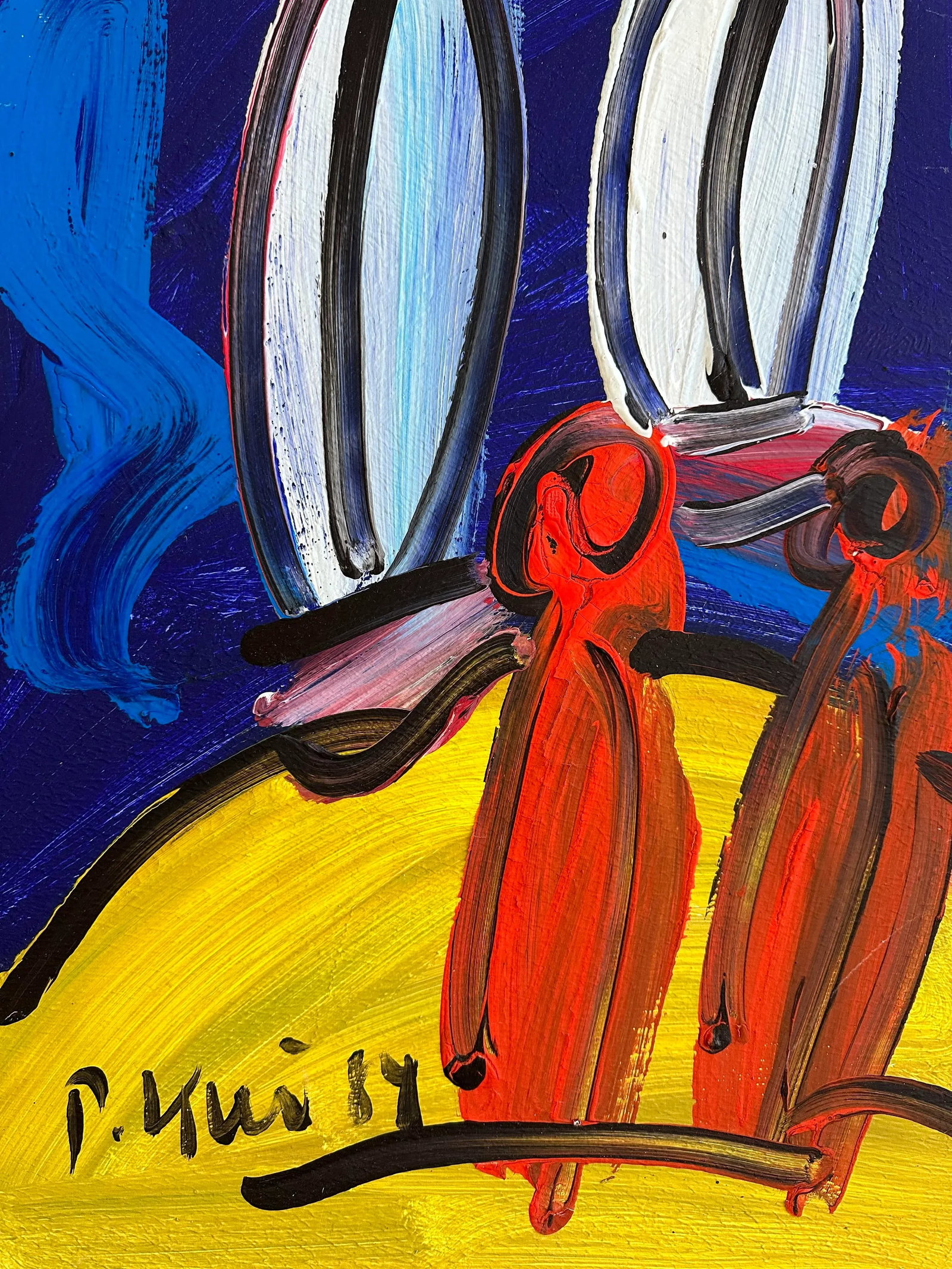 1984 Original Peter Keil Painting - Sailboats - 2