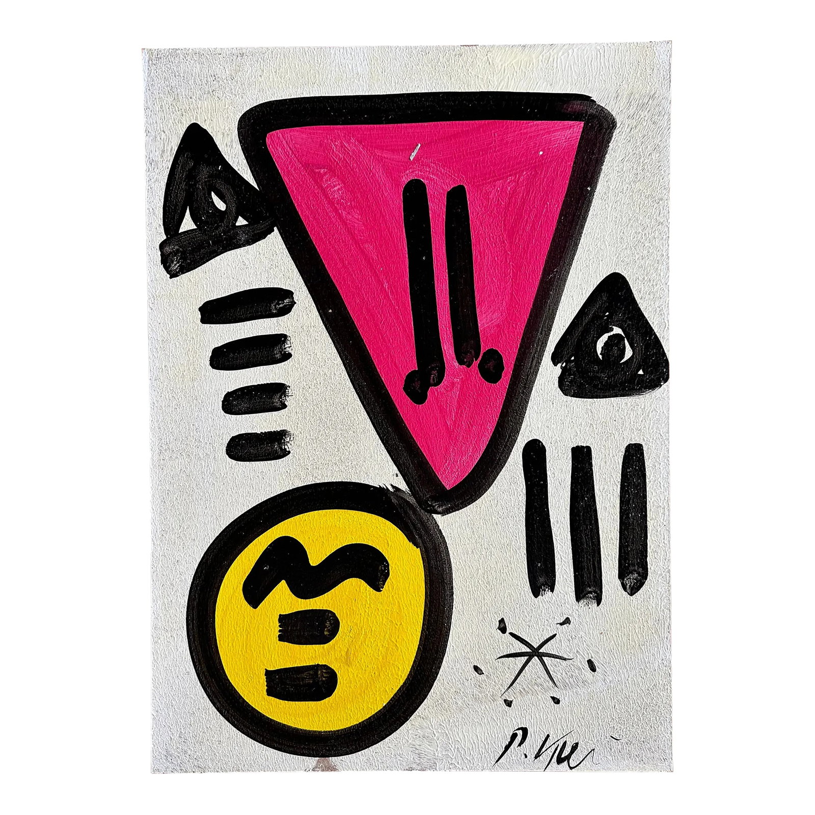 Mirovian Style Original Painting by Peter Keil: Peter Keil is a German artist that focuses primarily on abstract expressionism. Keil painted with some of the greats including Joan Miró, Pablo Picasso and Andy Warhol, to name a few. This is a s