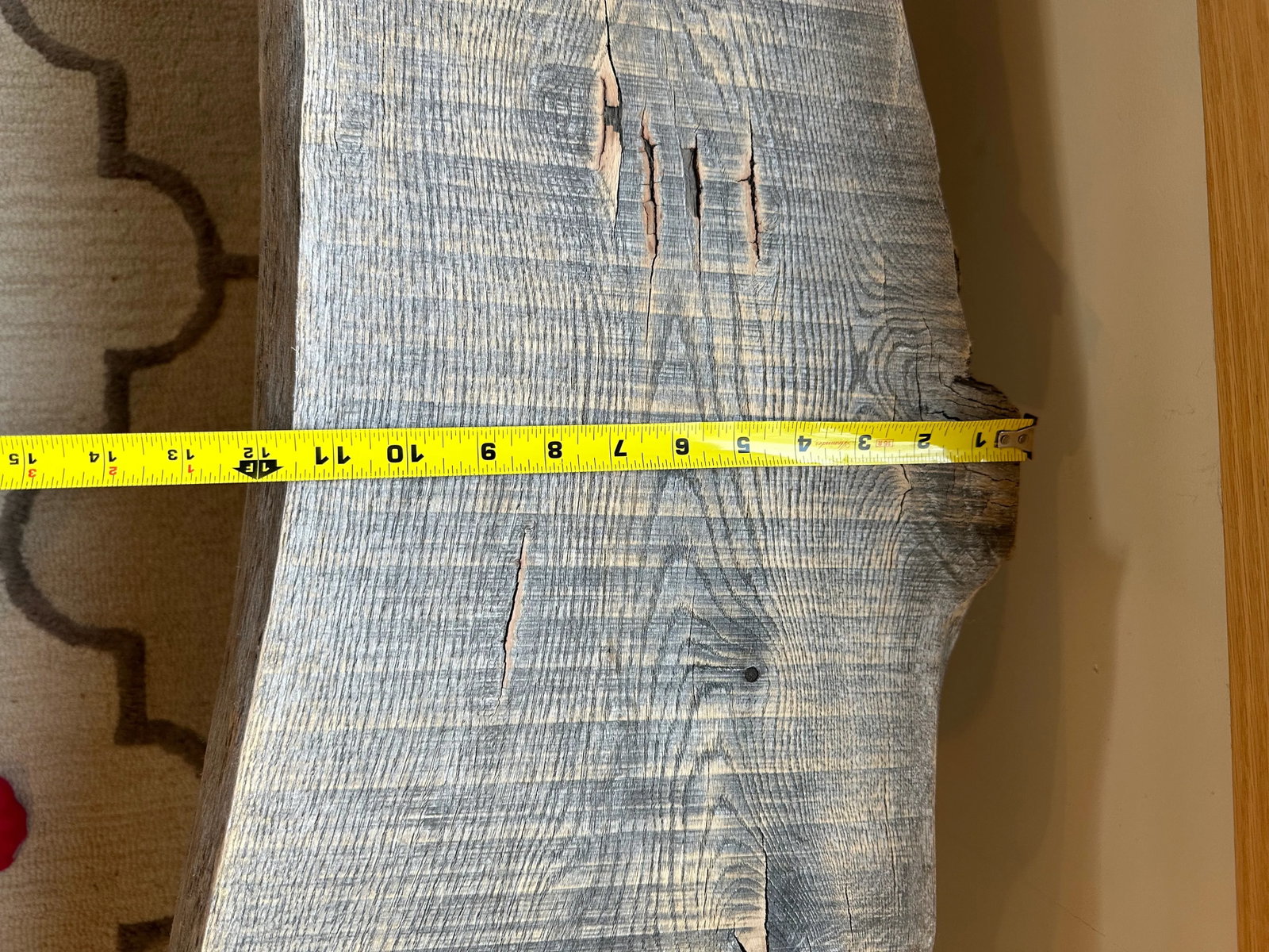 Live Edge Rough Sawn Wood Bench With Log Supports - 12