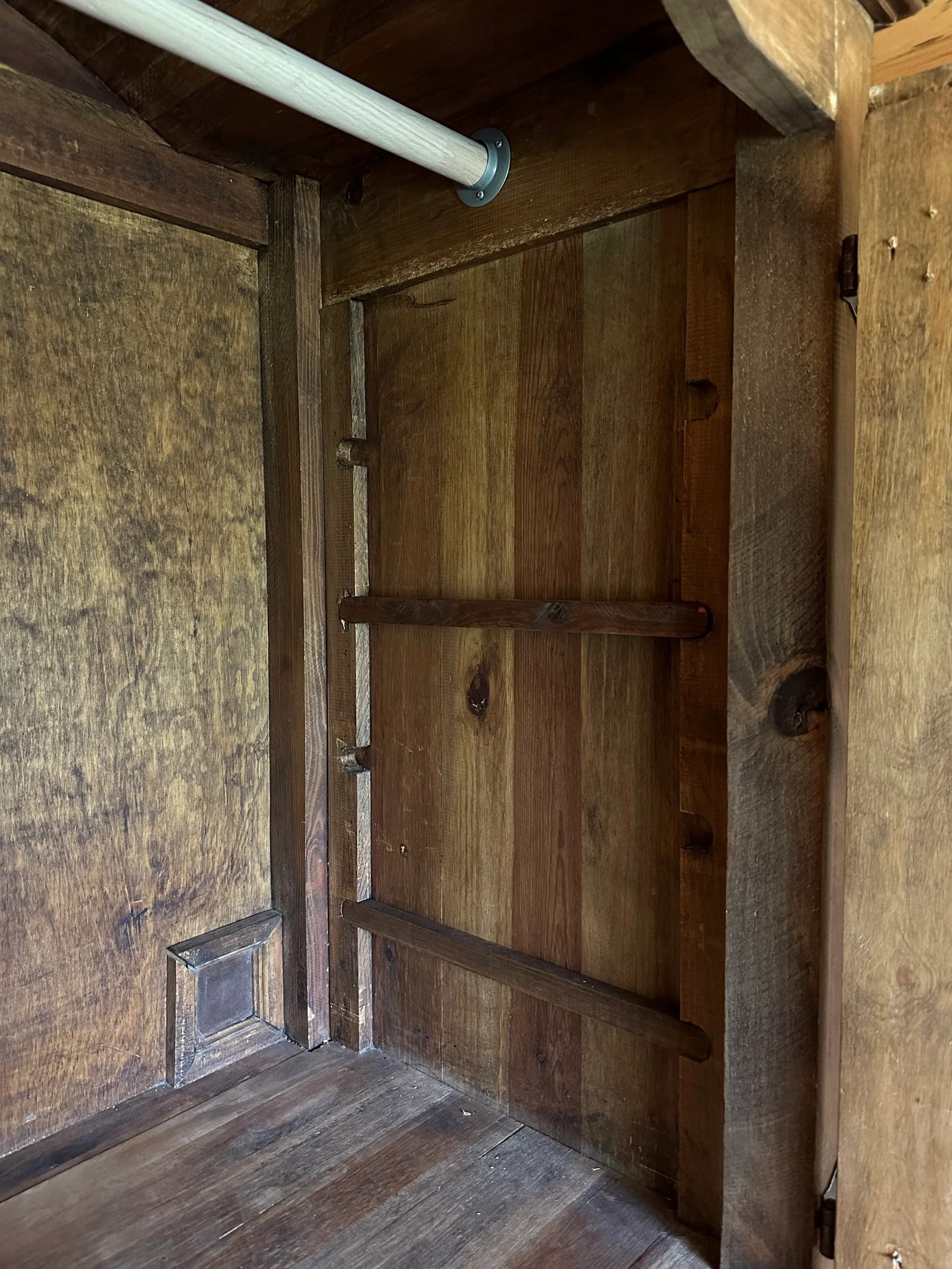 Rustic Pine Armoire Hutch Cabinet - 10